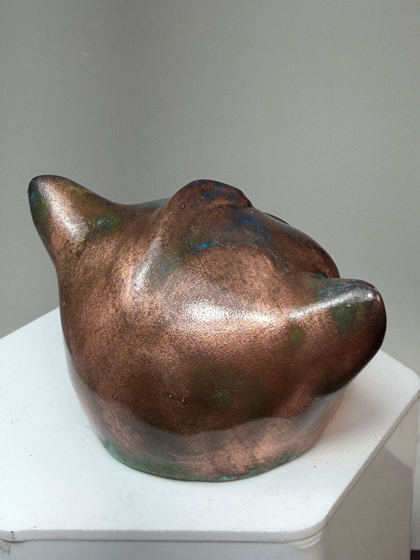 Twisty Pig Head: Copper Plated big