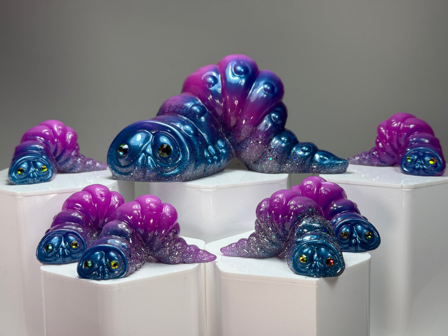 Worm: Purple with Blue (Glow) Set of 7