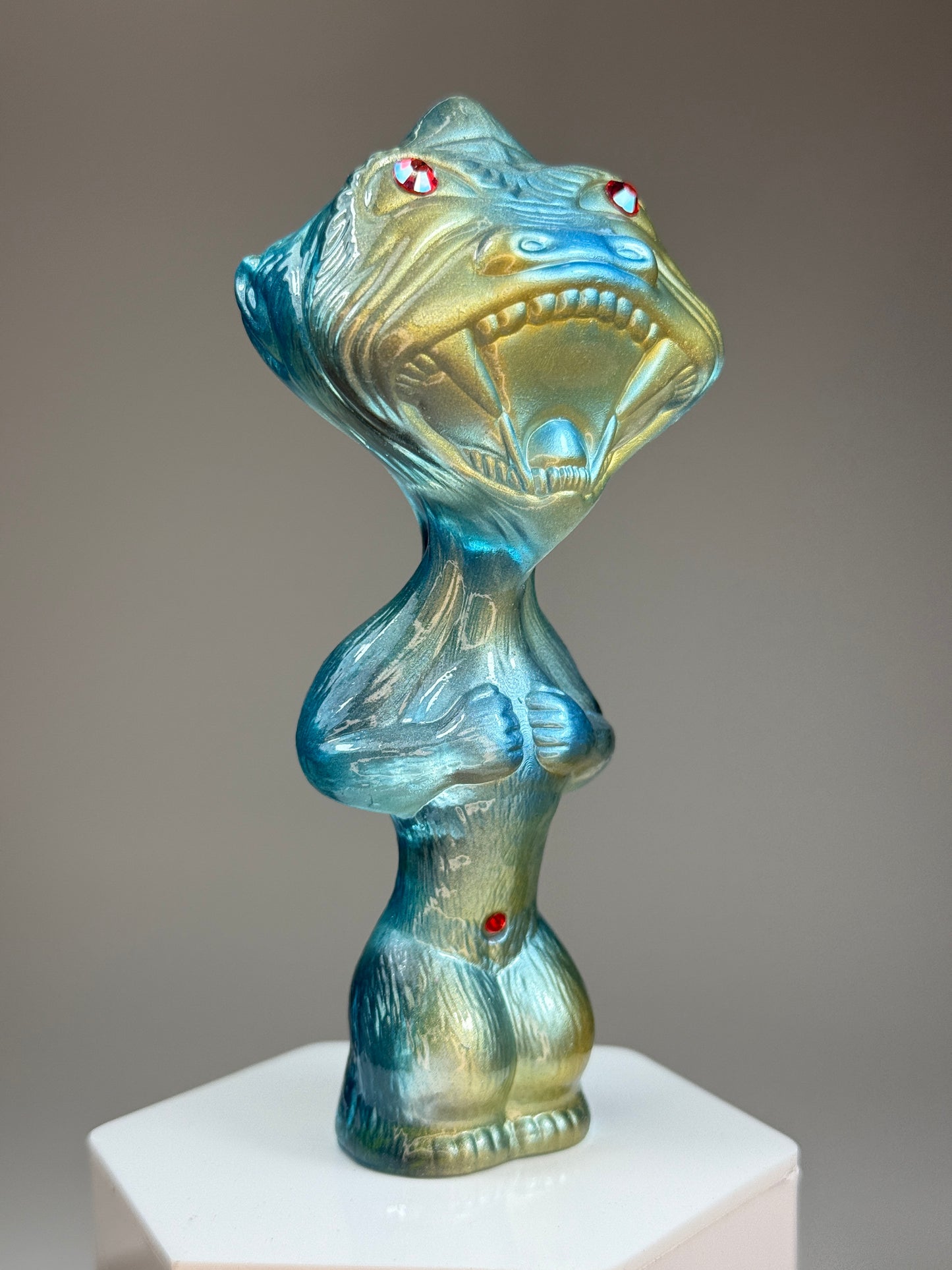 Fisheye Ape: Clear with Blue and Gold