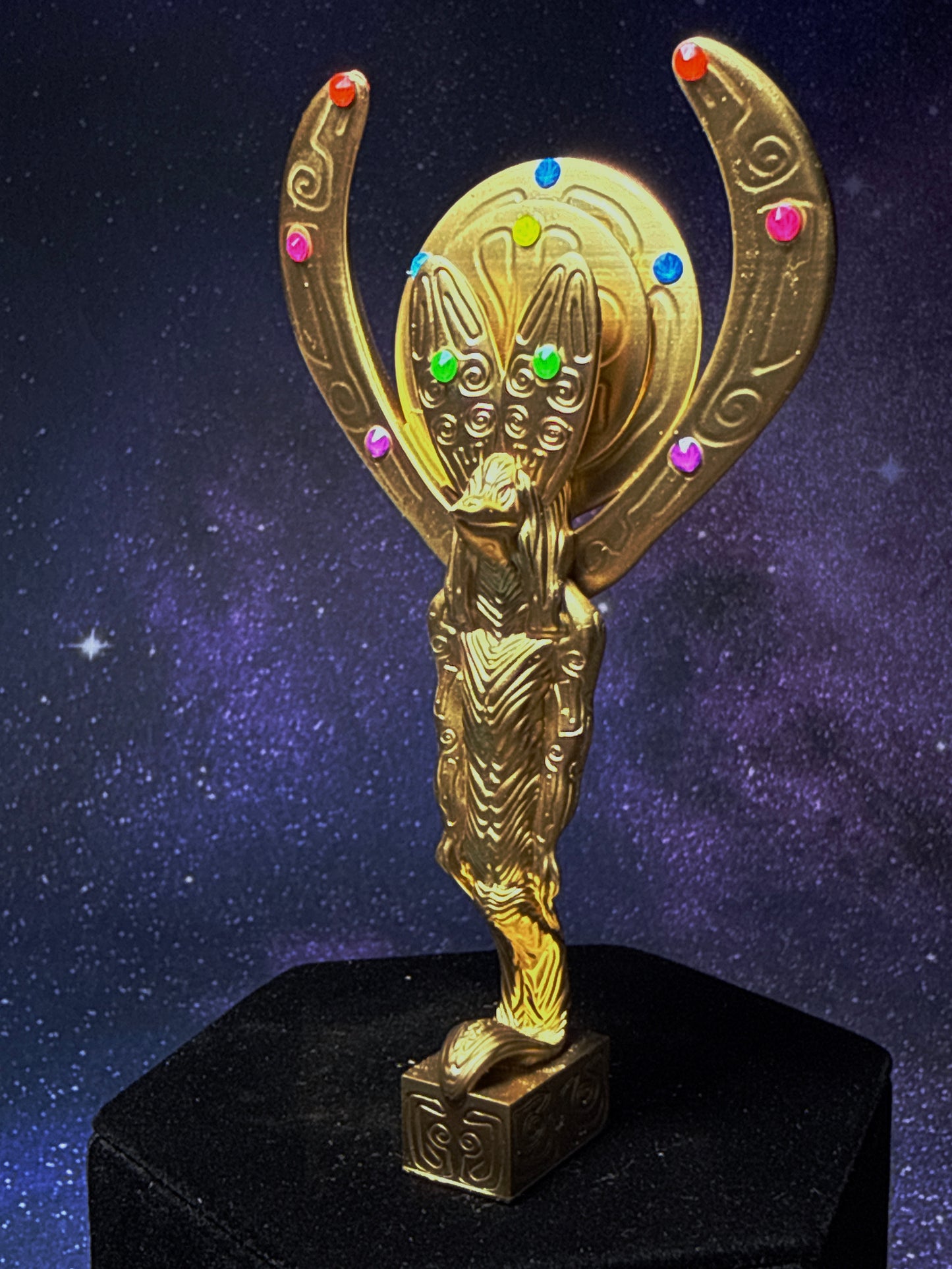 Ibis Serpent Mummy: Gold with Neon Rhinestones