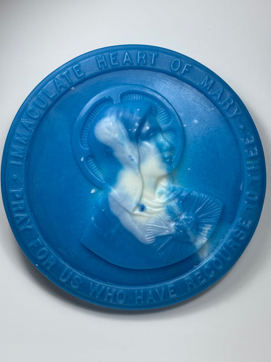 The Heart of Mary or Jesus Wall Plaques: Frozen Glow