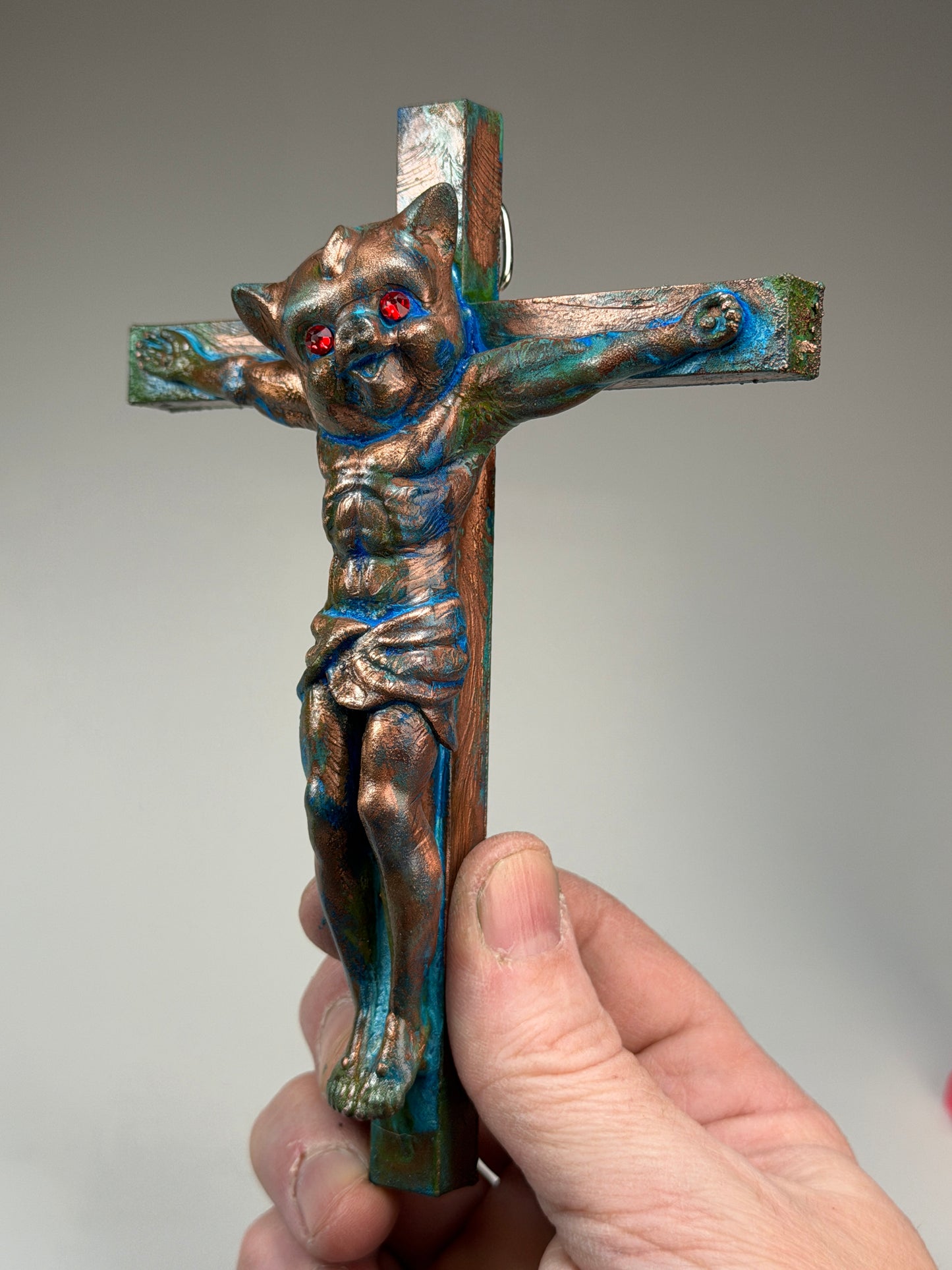 Christ on the Cross but he is Piggy Jesus: Copper Plated Snouter