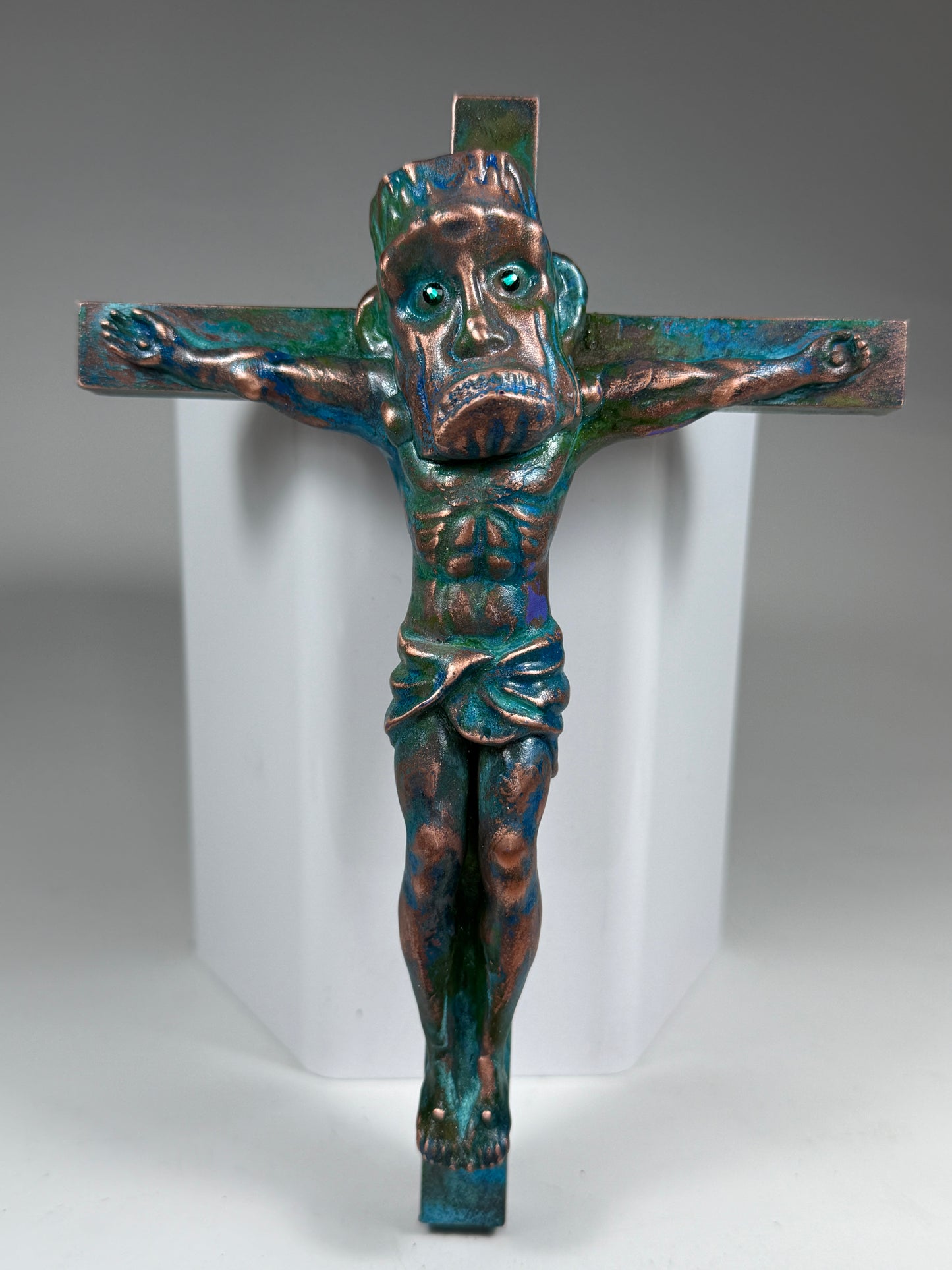Christ on the Cross but he is a Frankenstein Monster: Copper Plater Fiend