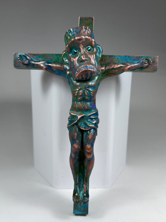 Christ on the Cross but he is a Frankenstein Monster: Copper Plater Fiend