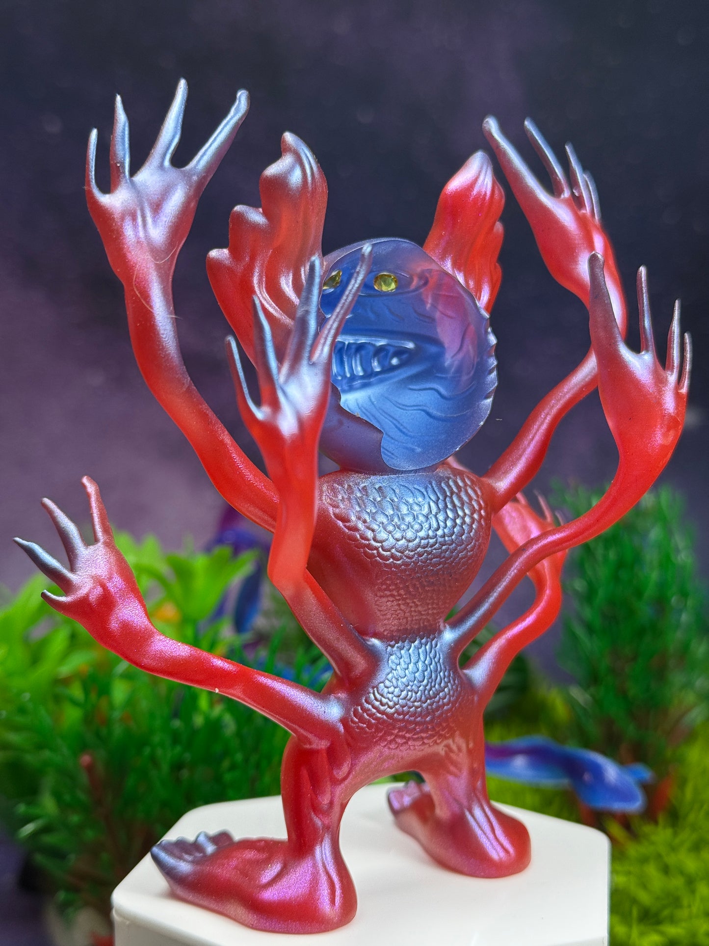 Deep space Creature: Red and Colorshift Blue/Purple