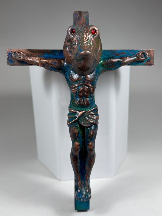 Christ on the Cross but he is a Crocodile: Copper Plated Chomp
