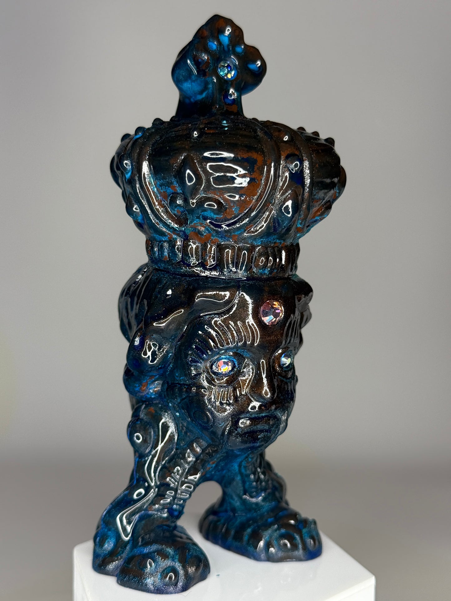 Mecha Faith Hopper: Cold Cast Copper, Blue Patina