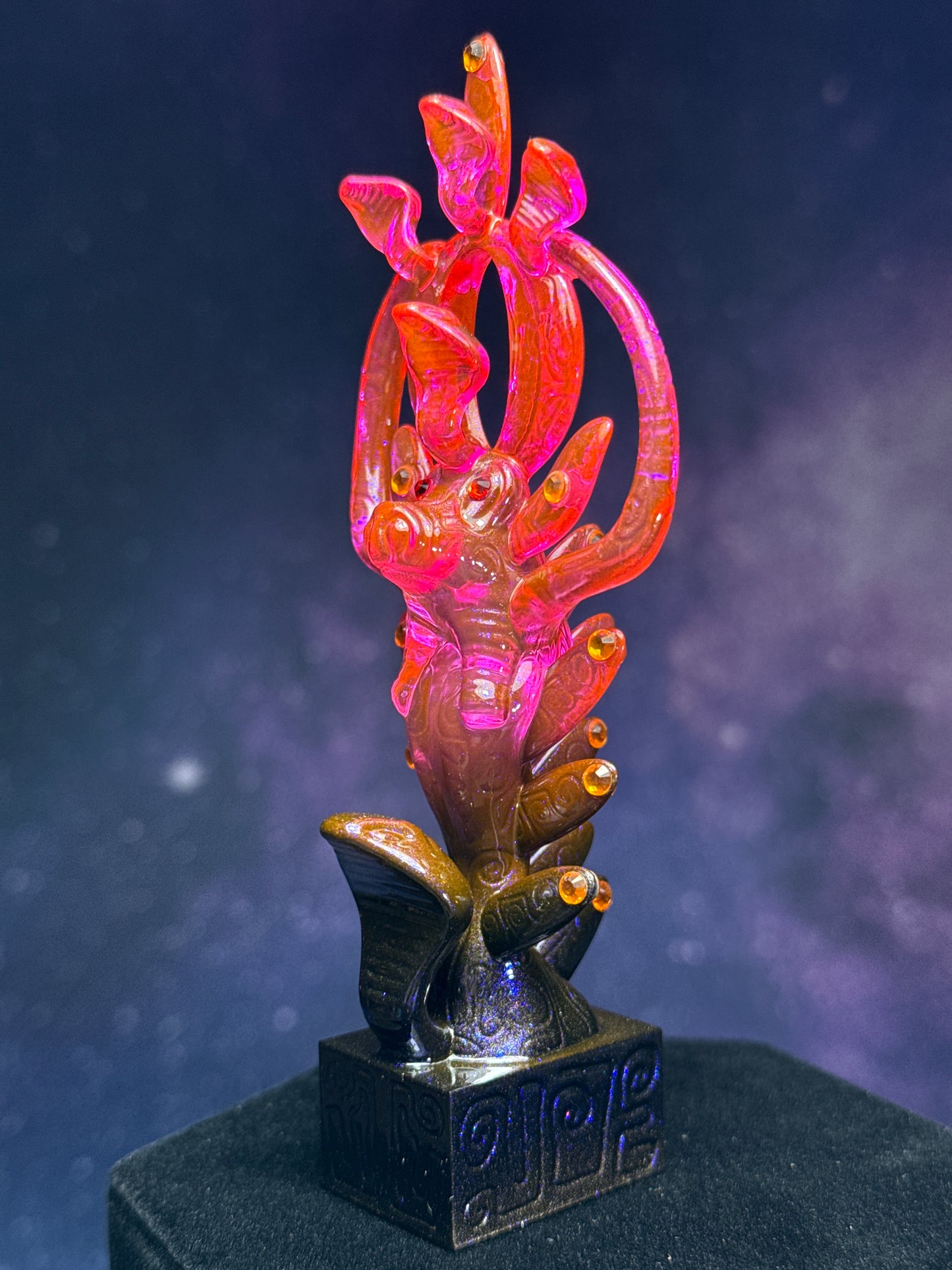 Egyptian Deer with Snakes: Fade From Pink