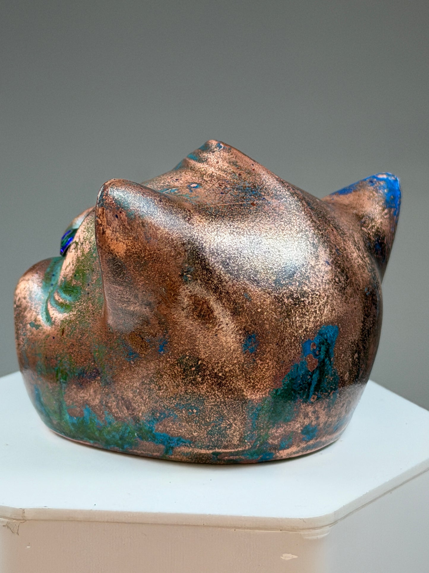 Twisty Pig Head: Copper Plated Large