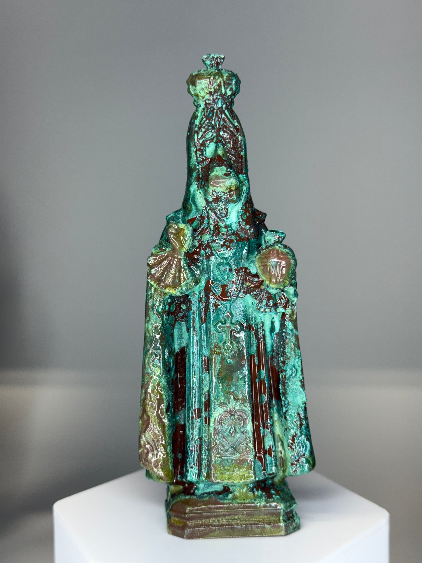 Saint Sad Dog: Cold Cast Copper, Corroded