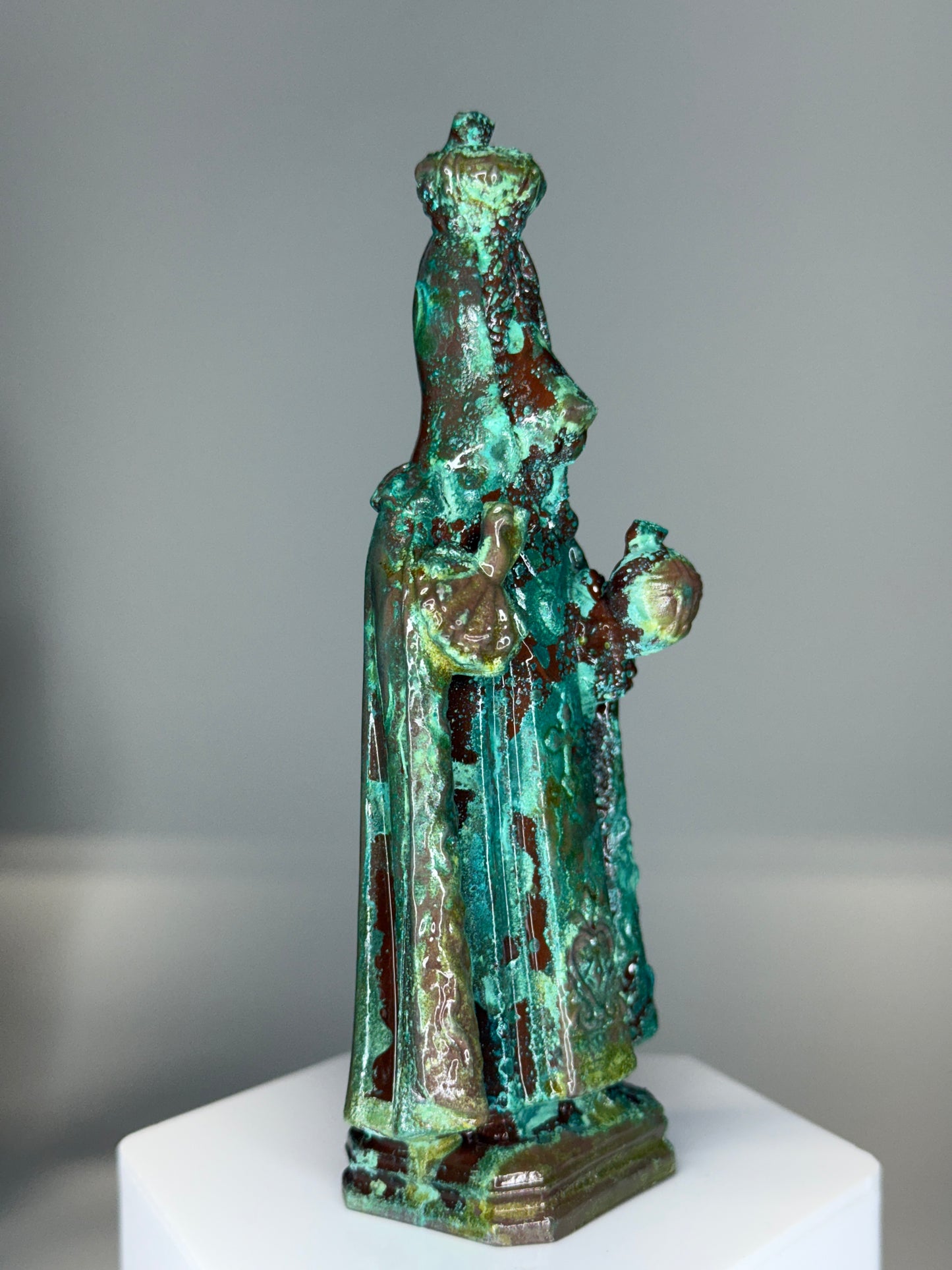 Saint Sad Dog: Cold Cast Copper, Corroded