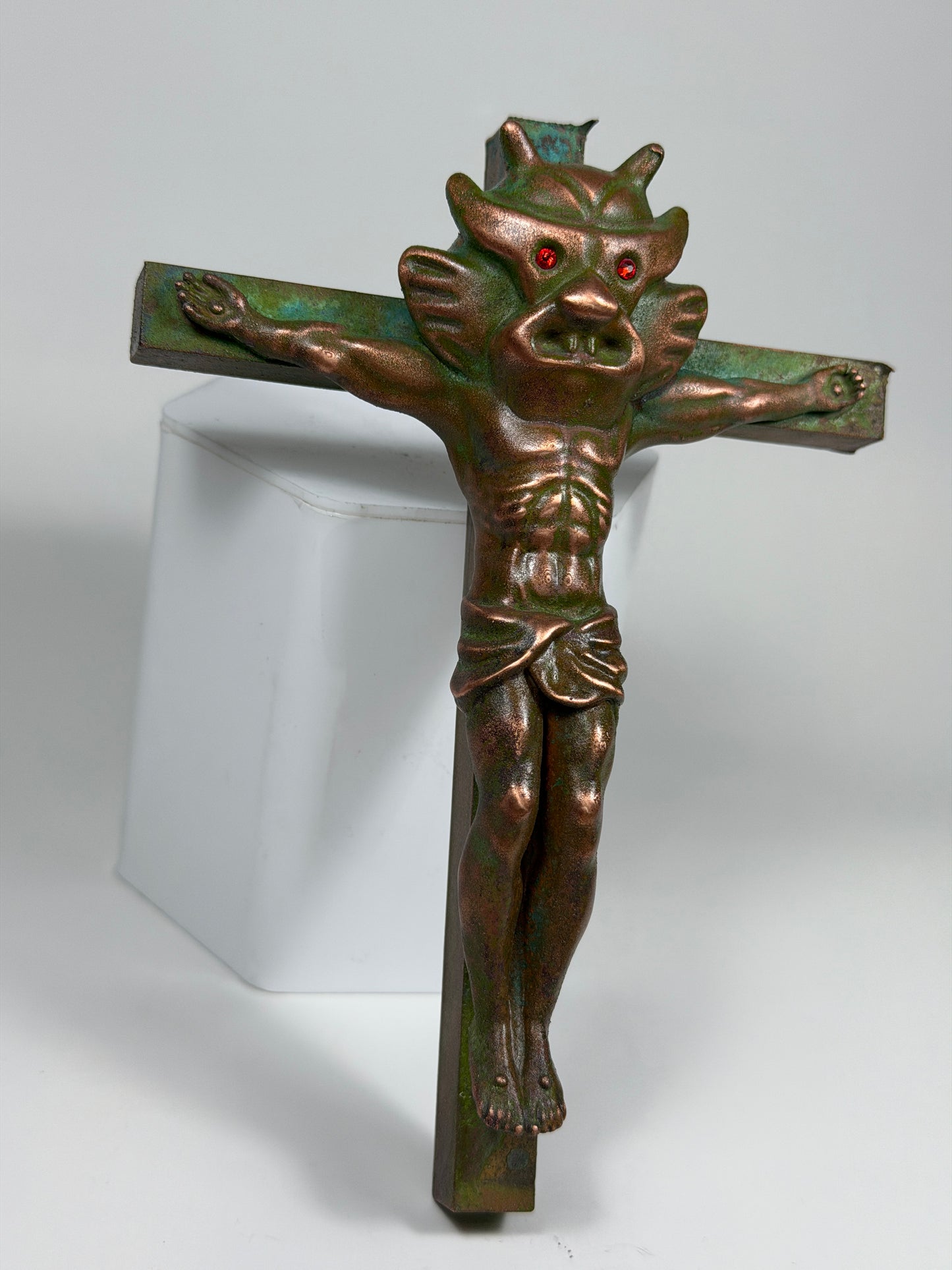 Christ on the Cross but he is Aton: Copper Plated Space Lord