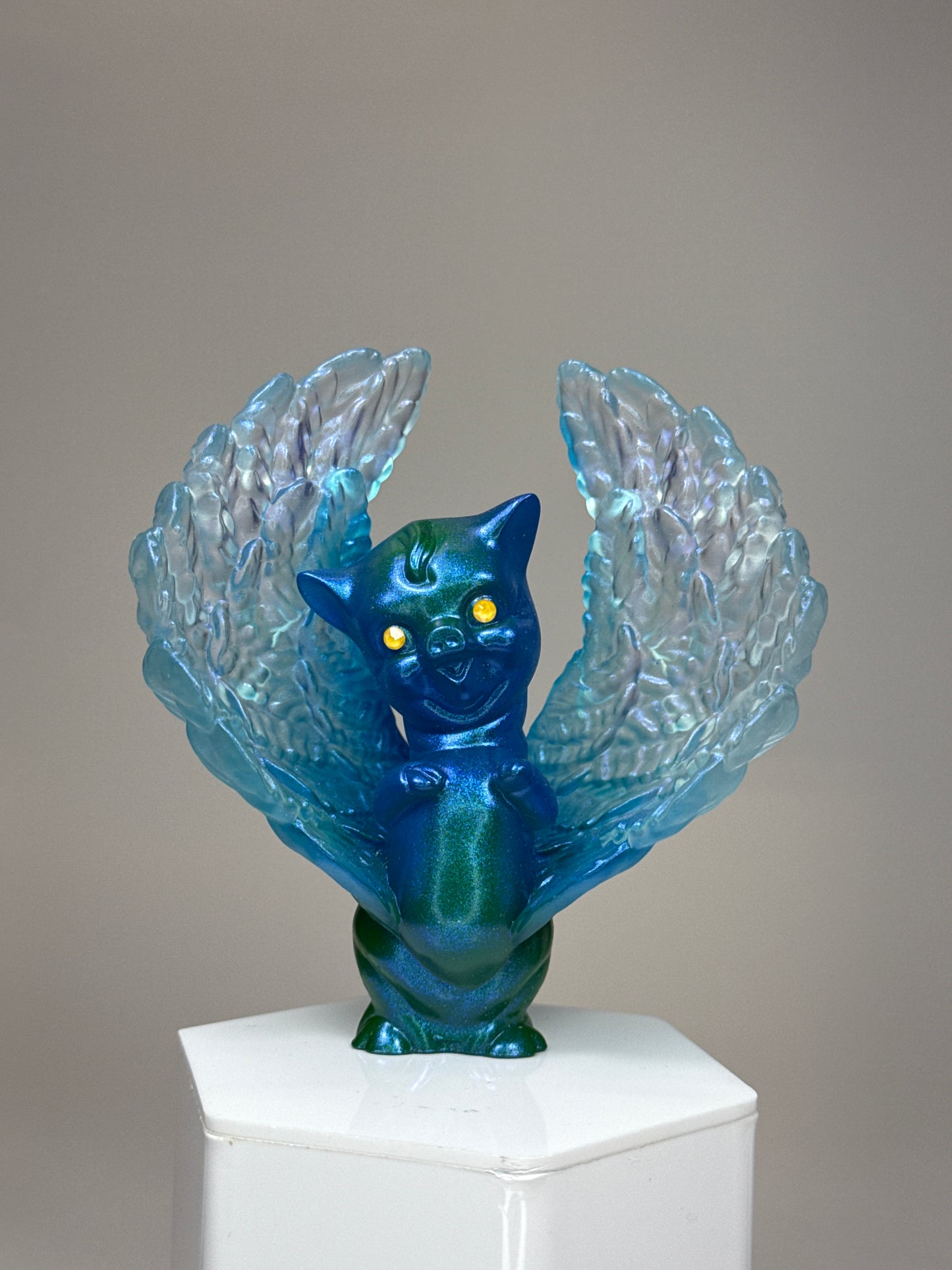 Winged Twisted Pig: Blue Heart