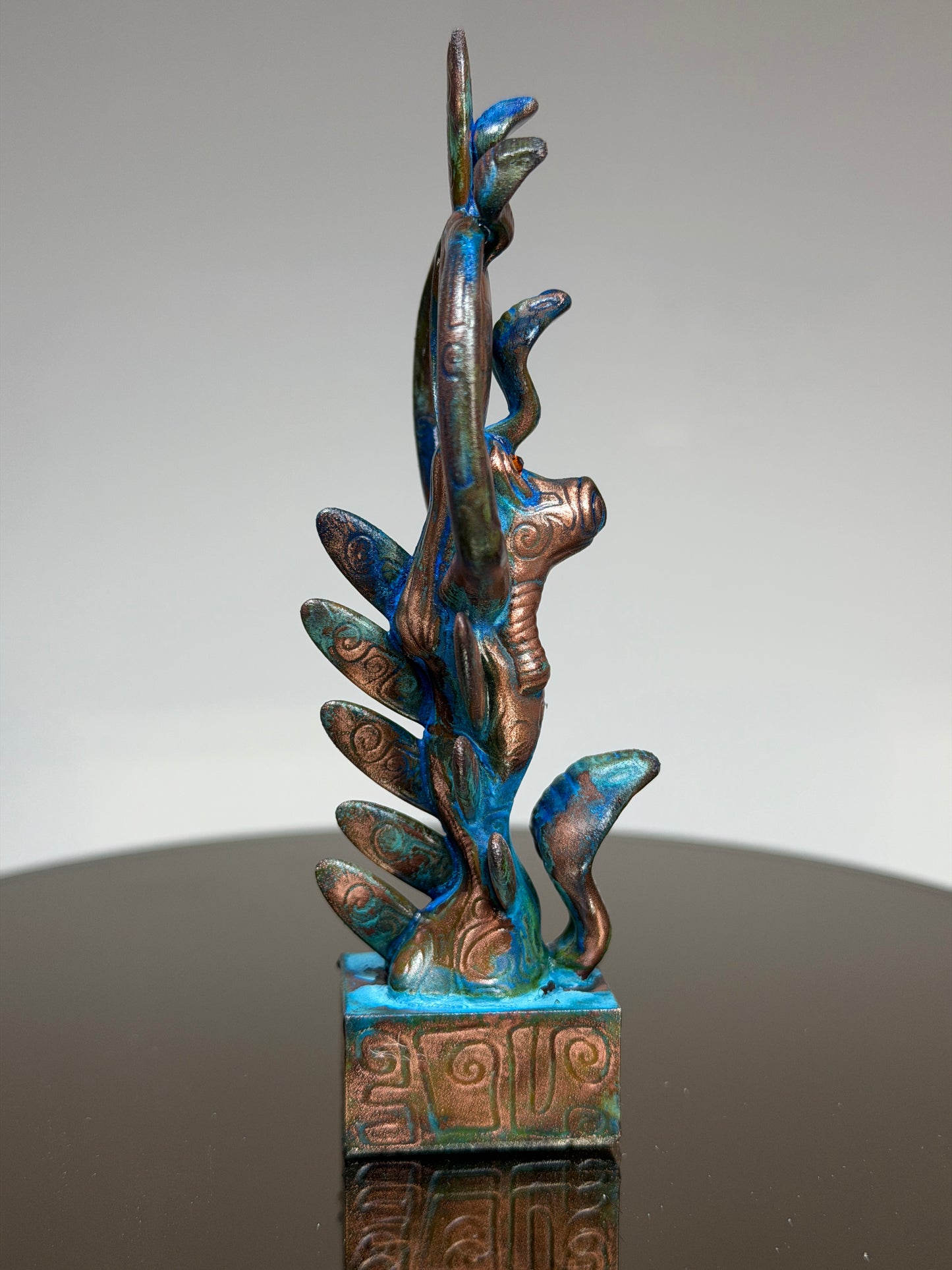 Egyptian Deer with Snakes: Copper Plated Peaceful