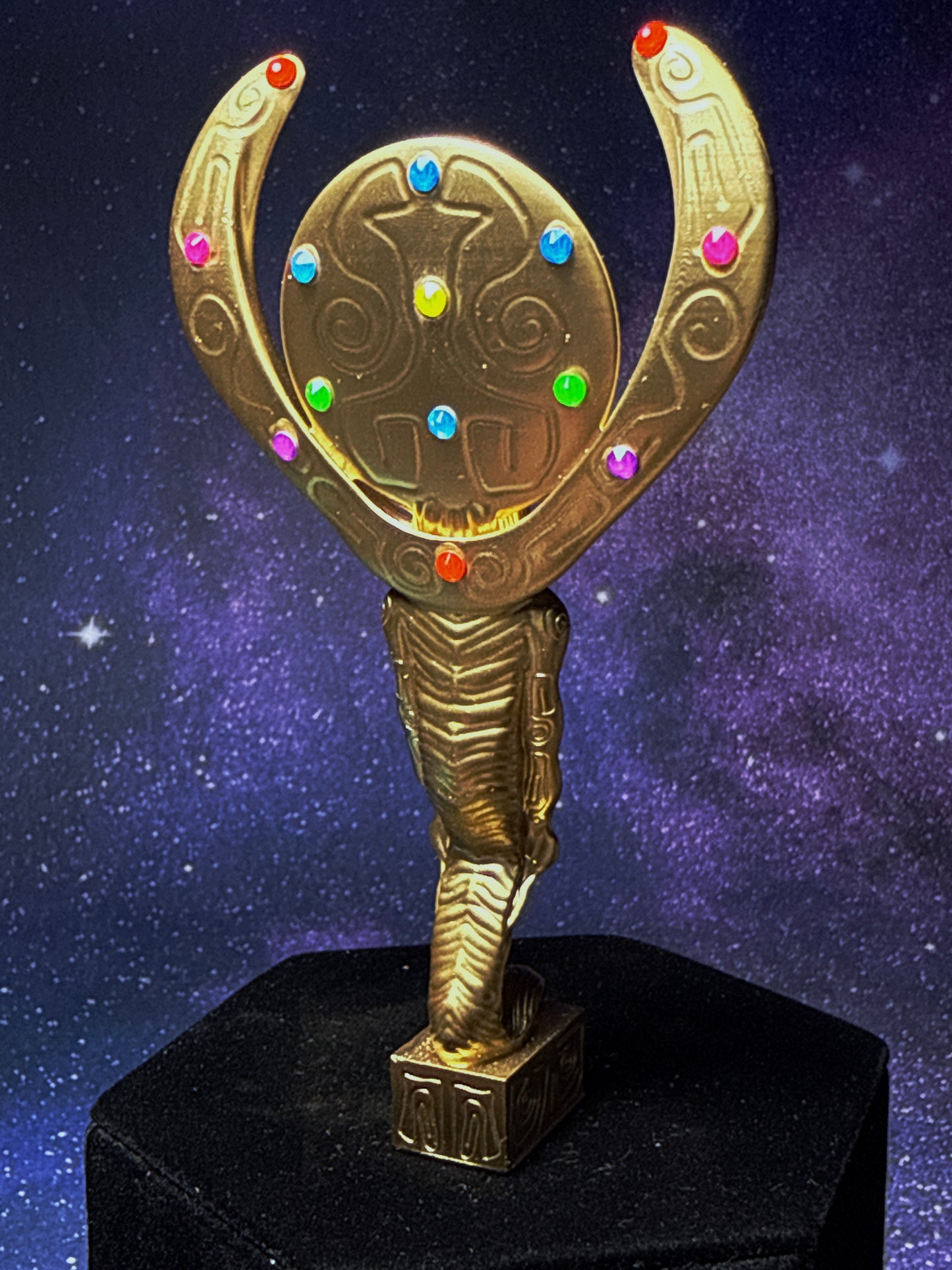 Ibis Serpent Mummy: Gold with Neon Rhinestones