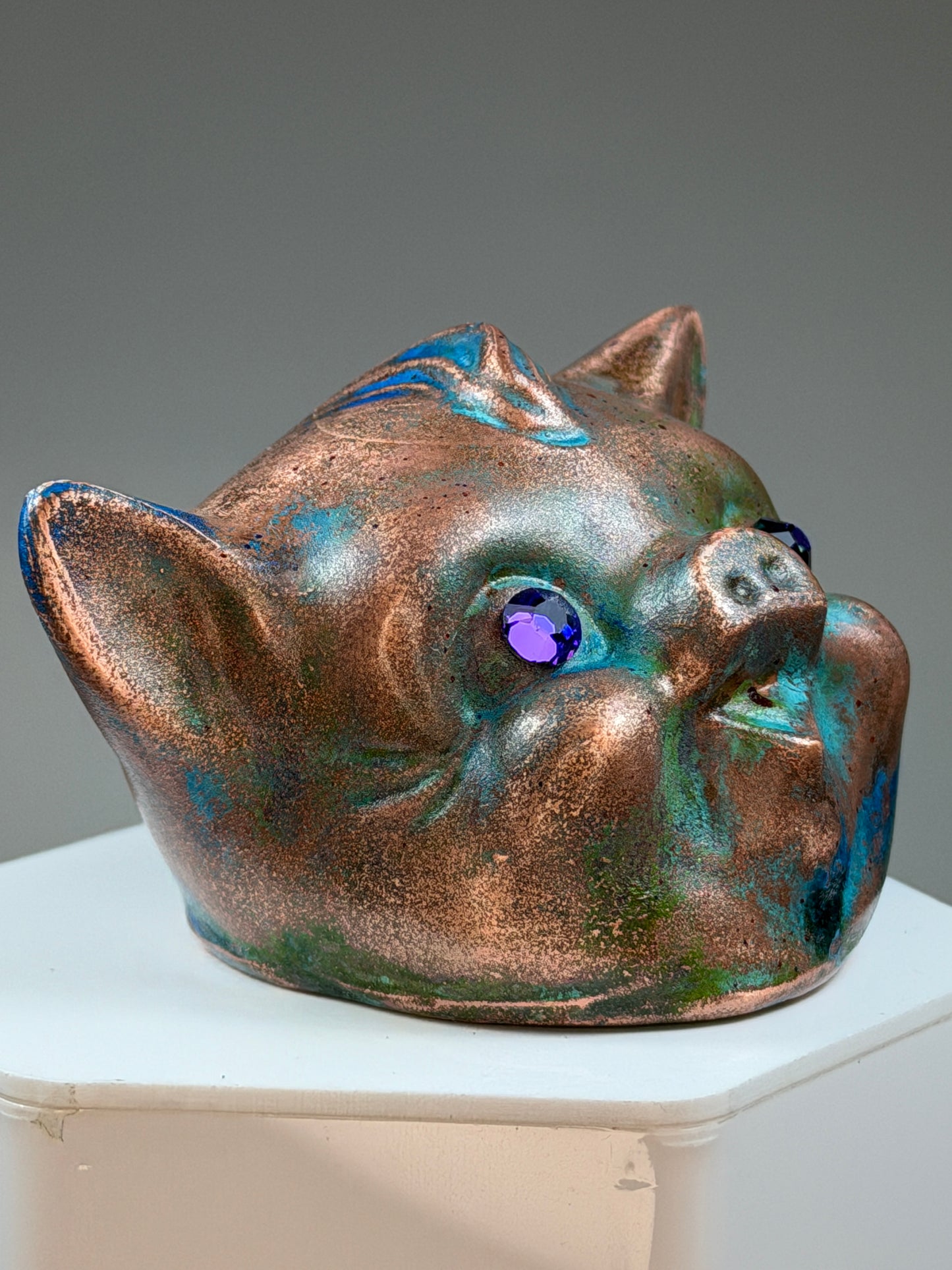 Twisty Pig Head: Copper Plated Large