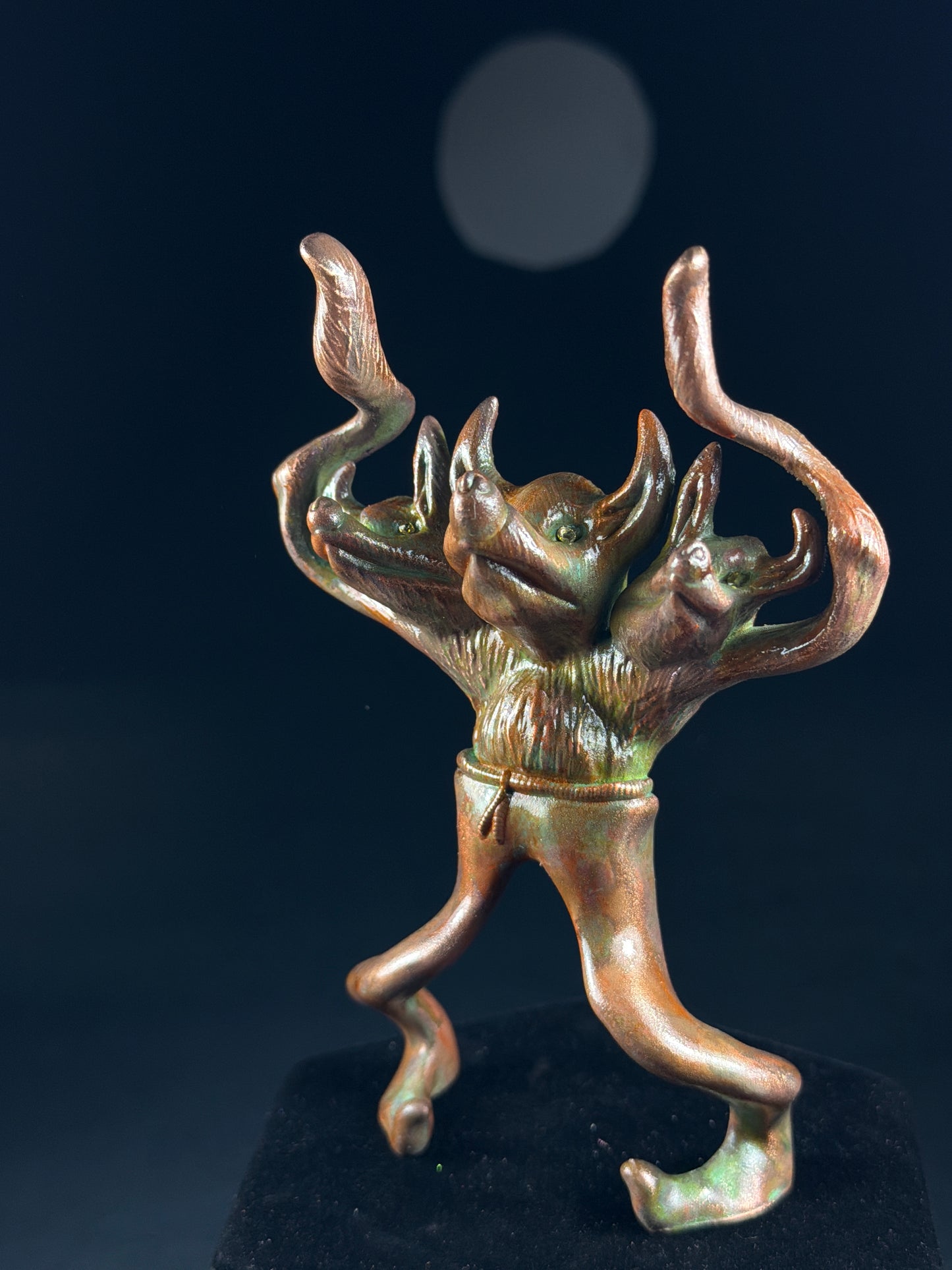 Wolfman: Copper Plated with Orange and Green