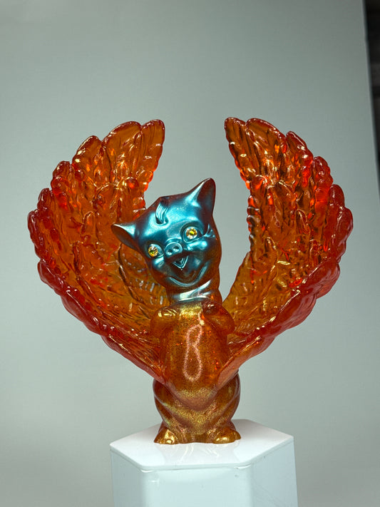 Winged Twisted Pig: Glitter Orange