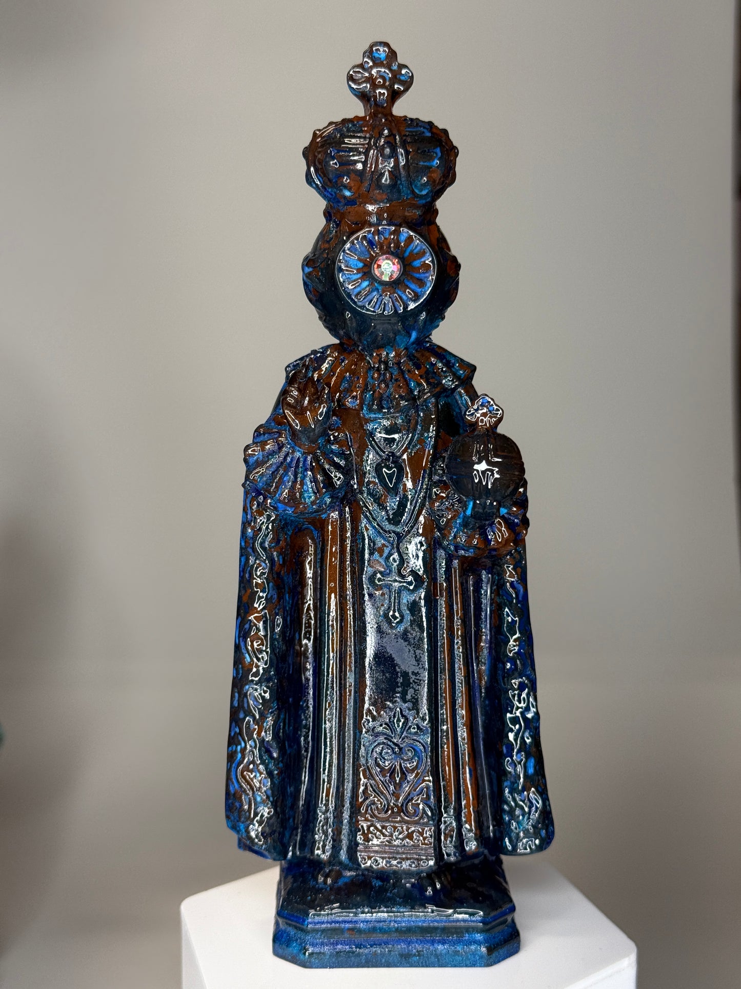 Saint Eye: Cold Cast Copper, Blue Patina