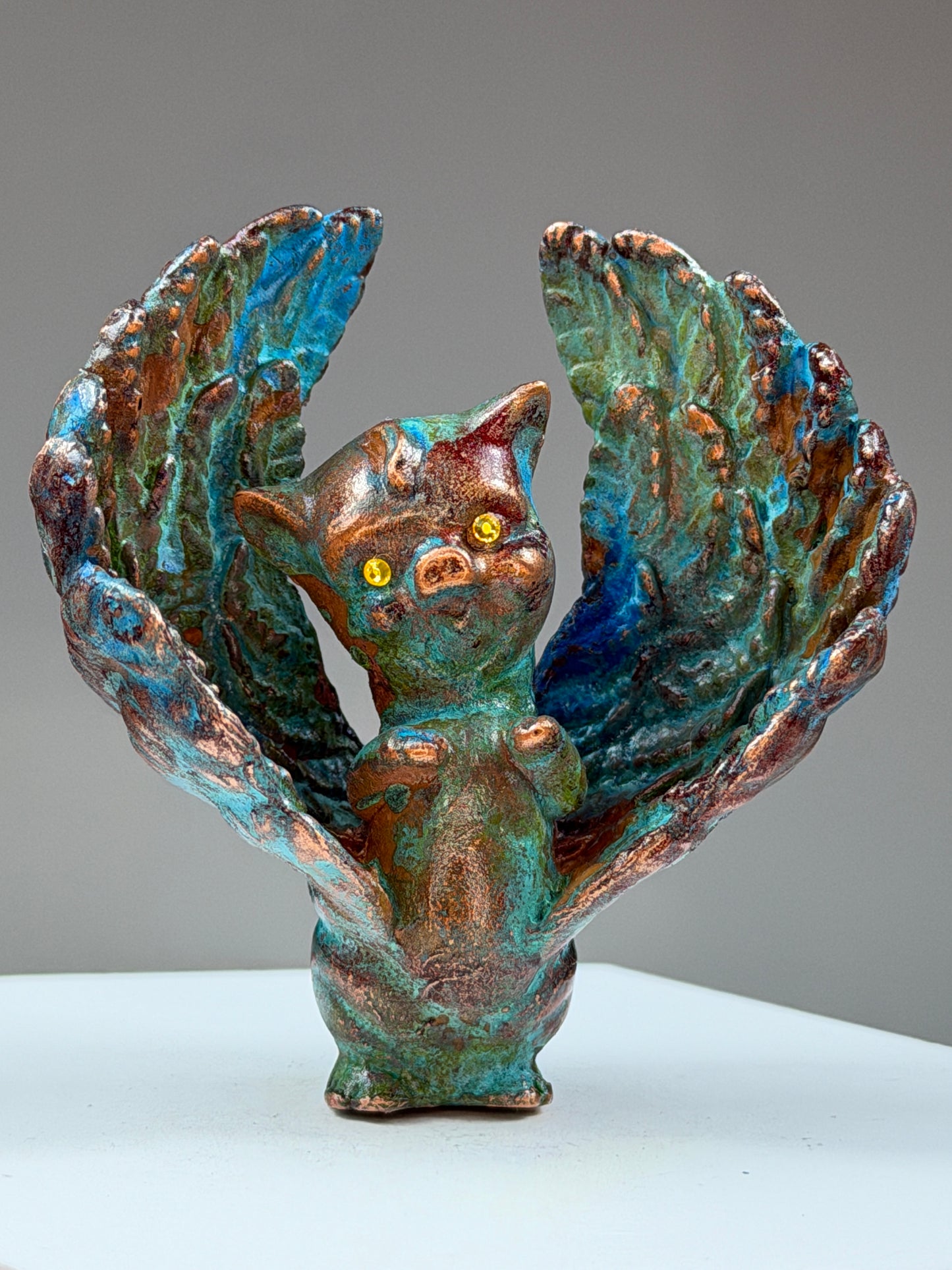 Winged Twisty Pig: Copper Plated