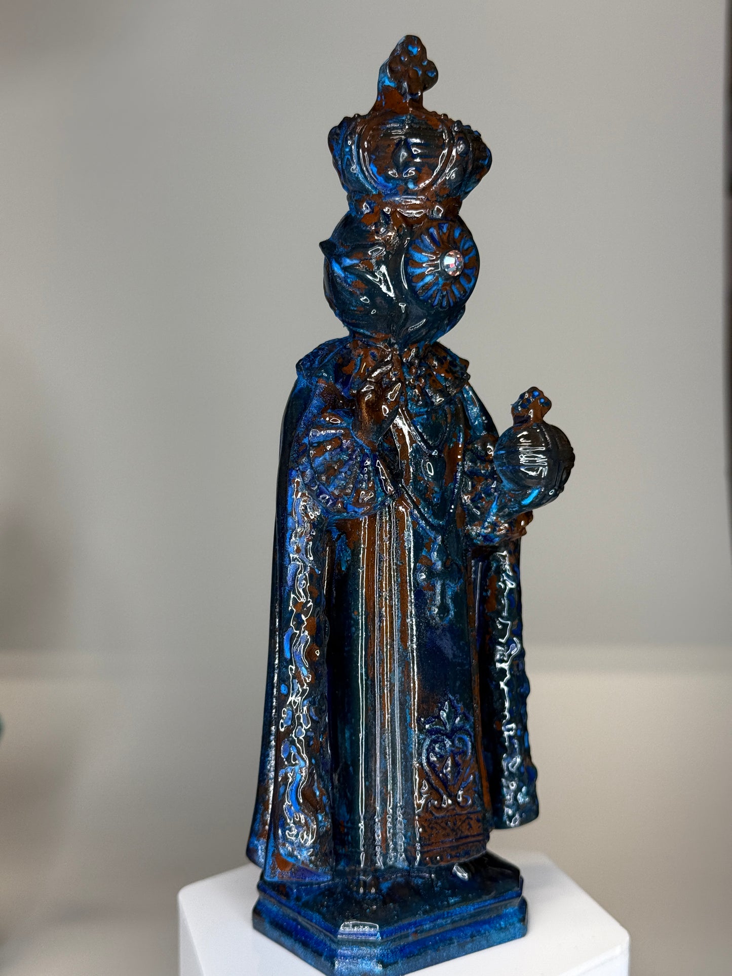 Saint Eye: Cold Cast Copper, Blue Patina