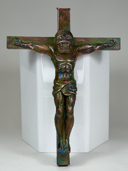 Christ on the Cross but he is an Ape: Copper Plated Pal