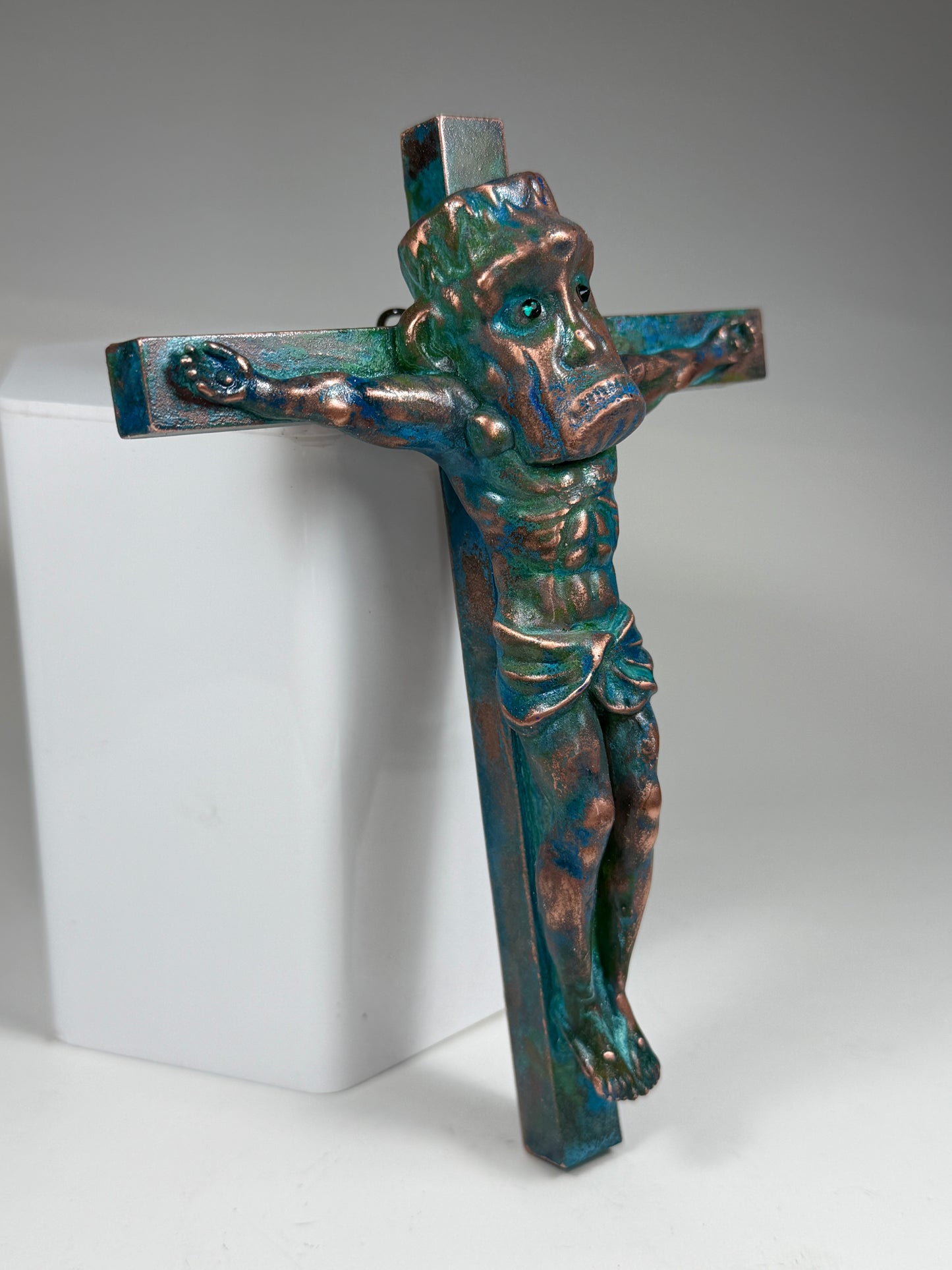 Christ on the Cross but he is a Frankenstein Monster: Copper Plater Fiend