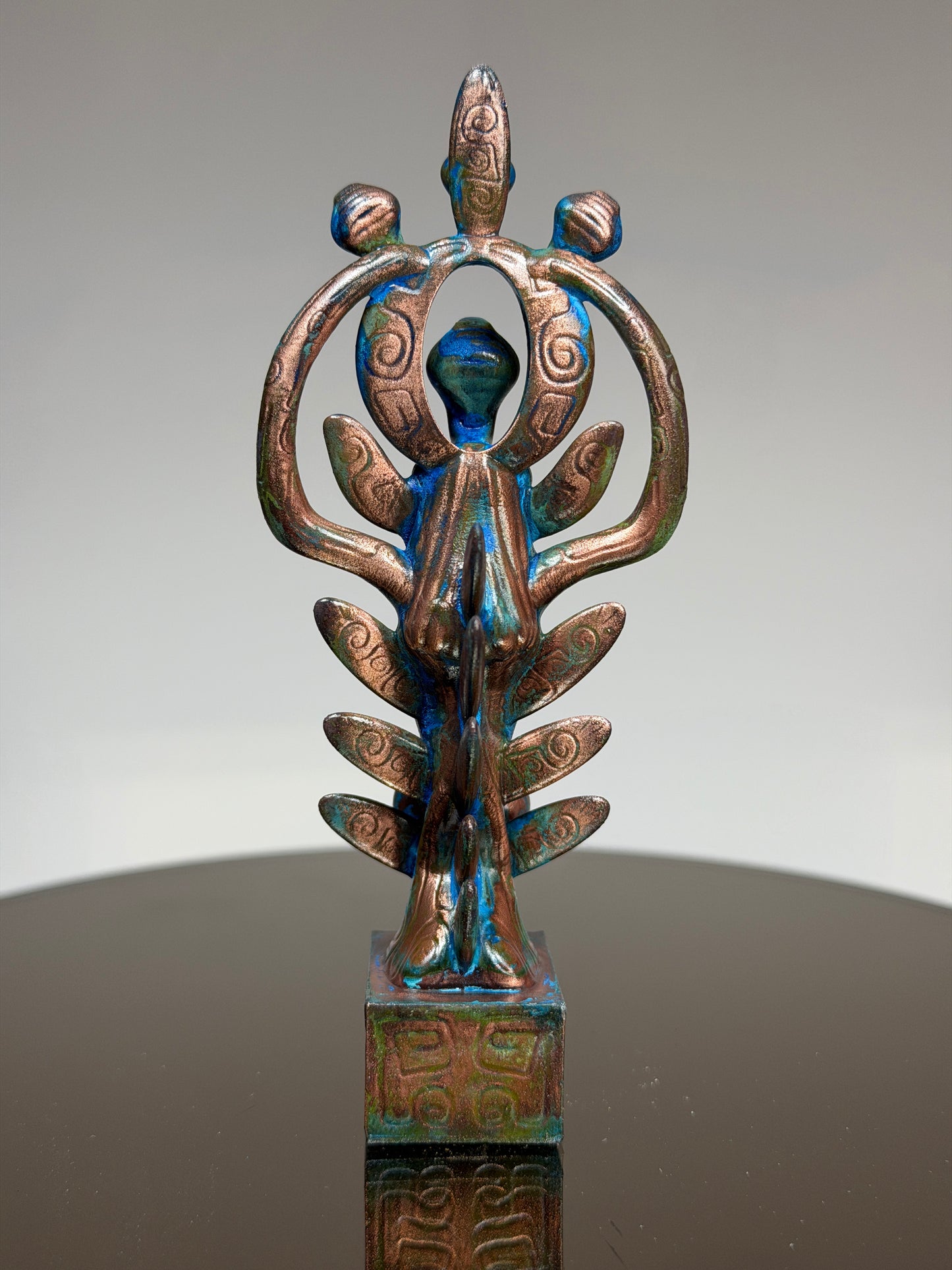 Egyptian Deer with Snakes: Copper Plated Noble