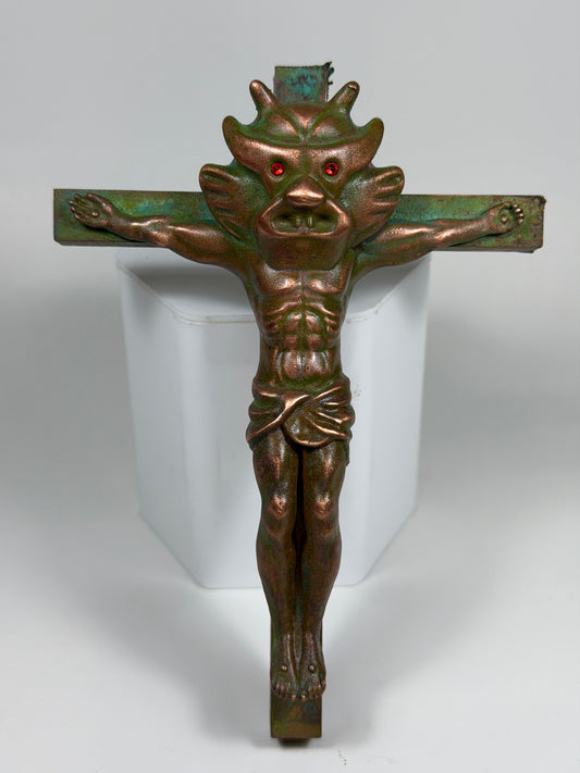 Christ on the Cross but he is Aton: Copper Plated Space Lord