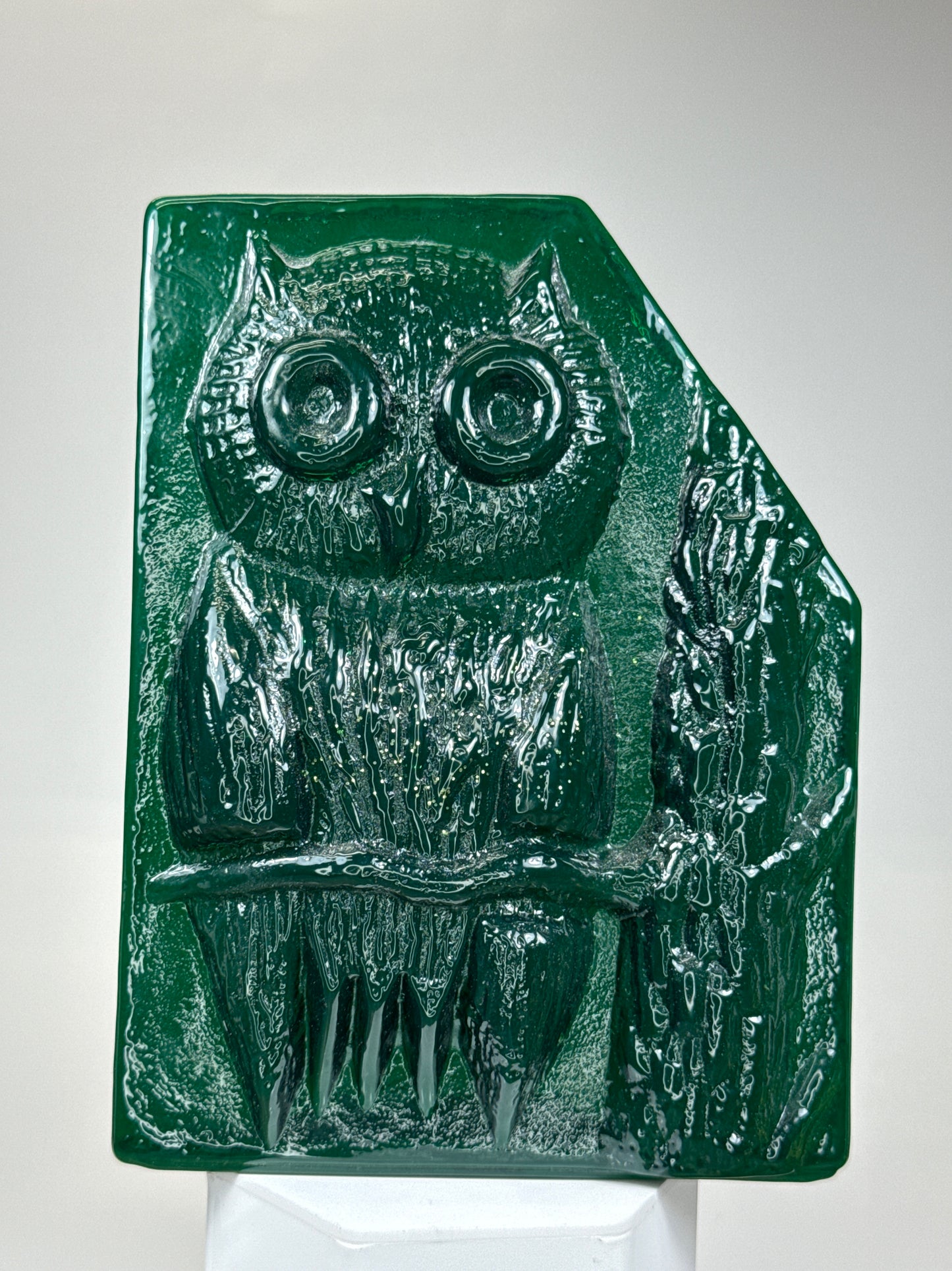 Midcentury Owl: Clear Dark Green