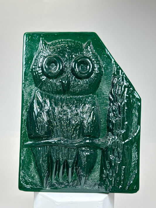 Midcentury Owl: Clear Dark Green