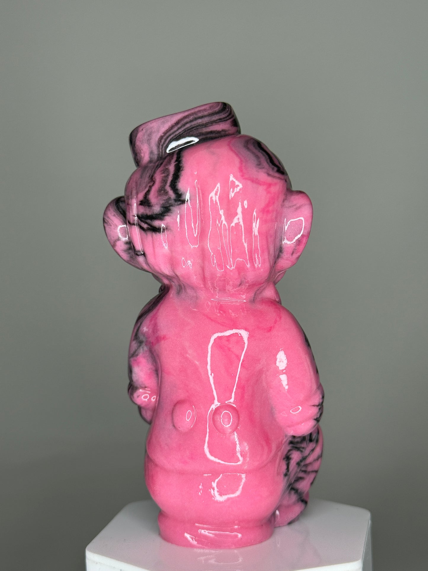 Monkey with Bananas: Marbled Pink/Black Glow