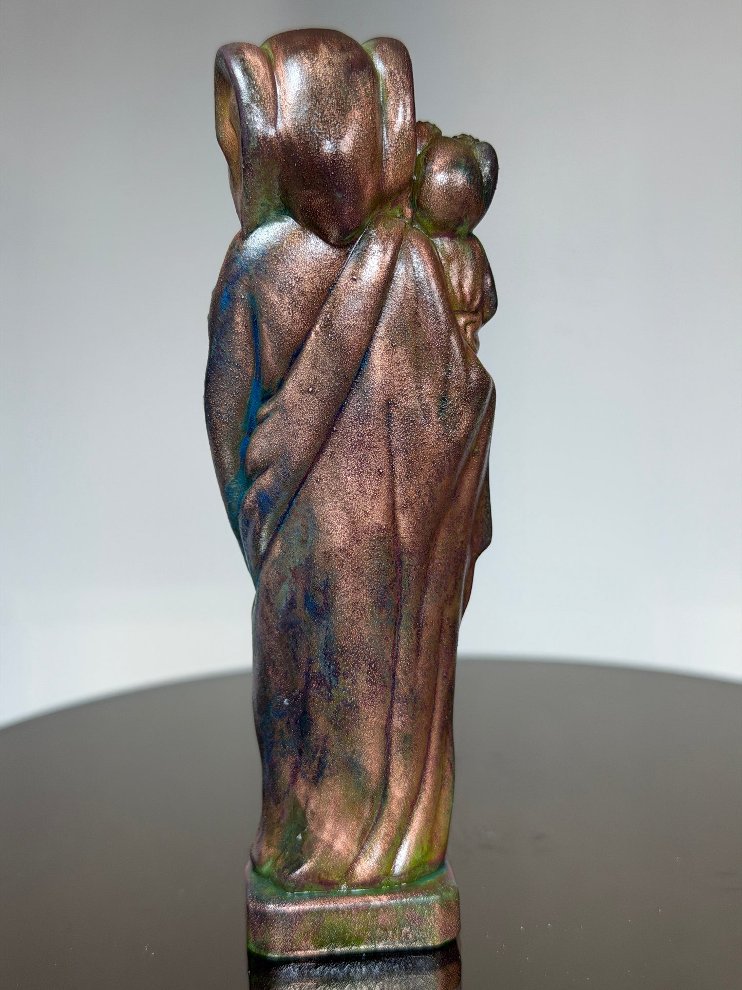 Elephant Joseph and Child: Copper Plated Fatherhood