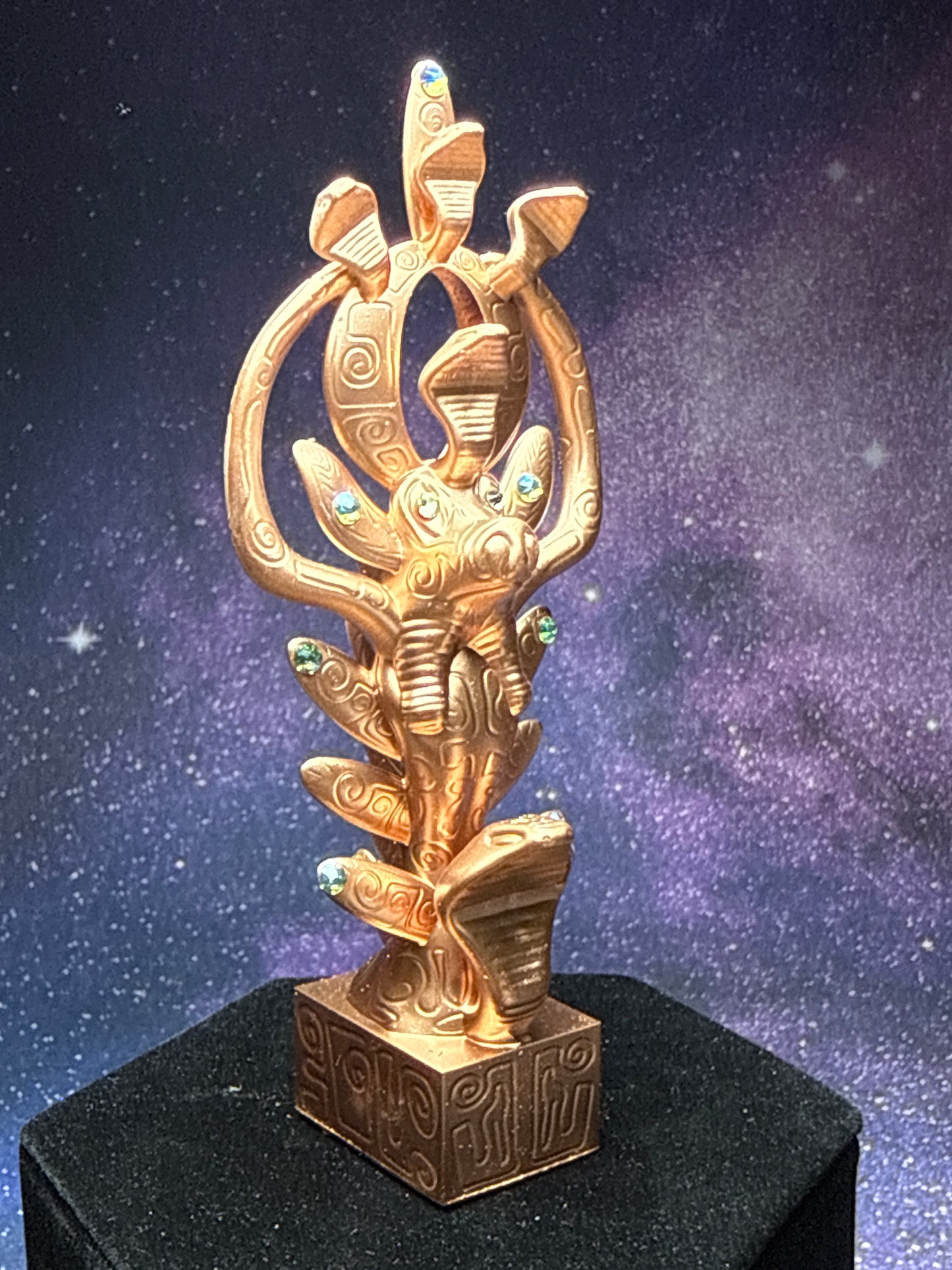 Egyptian Deer with Snakes: Chrome Copper