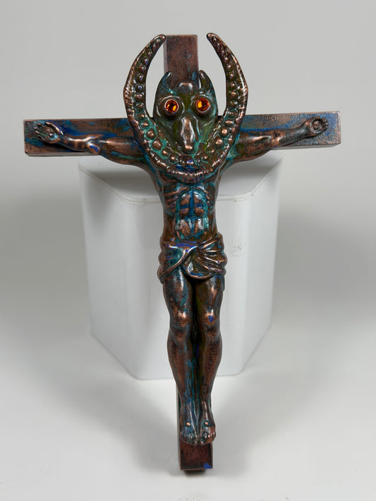 Christ on the Cross but he is an Sammy Smiles: Copper Plated Giggles