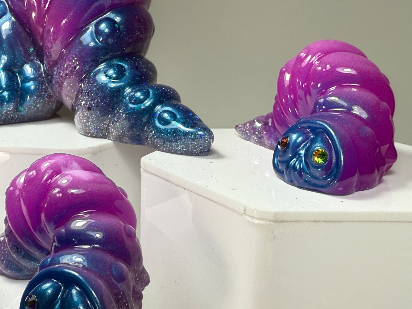 Worm: Purple with Blue (Glow) Set of 7