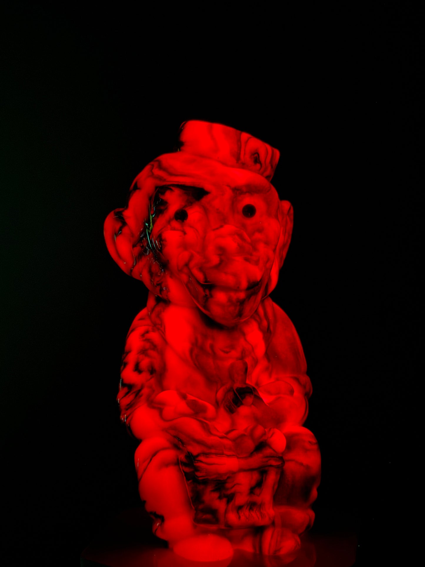 Monkey with Bananas: Marbled Pink/Black Glow