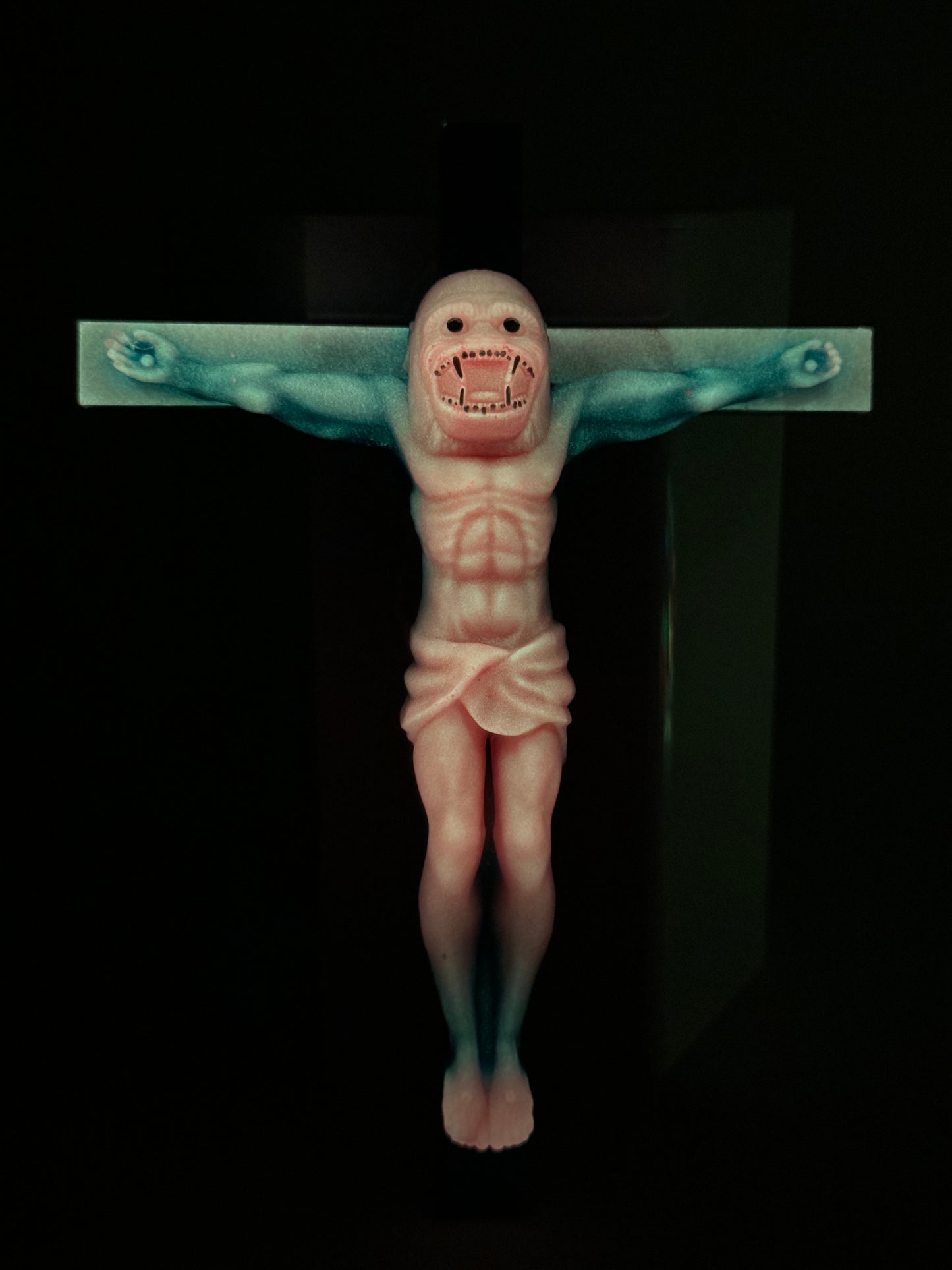 Christ on the Cross but he is an Ape, Magical Toy: God is a Mutation