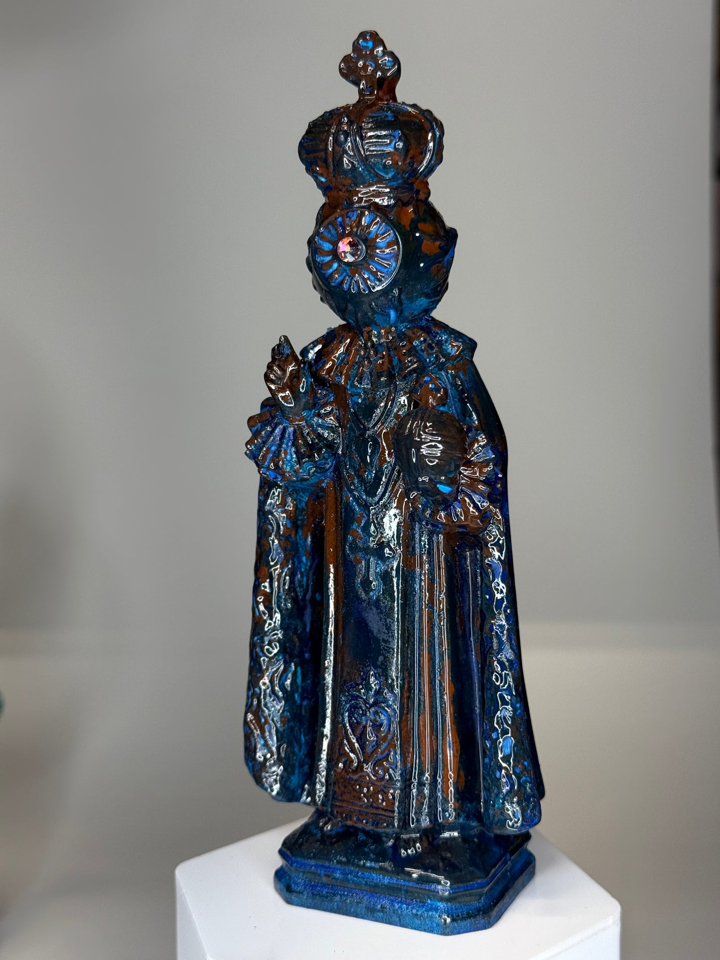 Saint Eye: Cold Cast Copper, Blue Patina