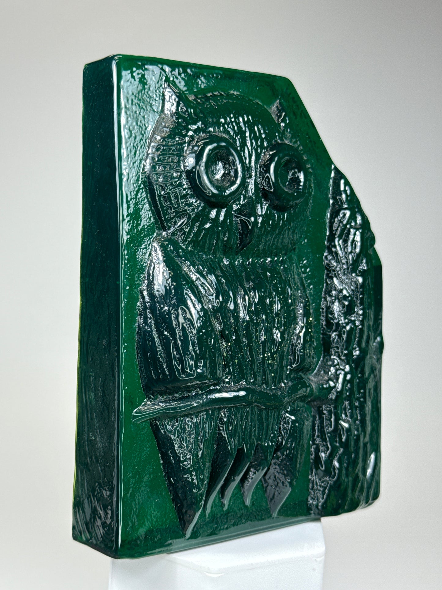 Midcentury Owl: Clear Dark Green