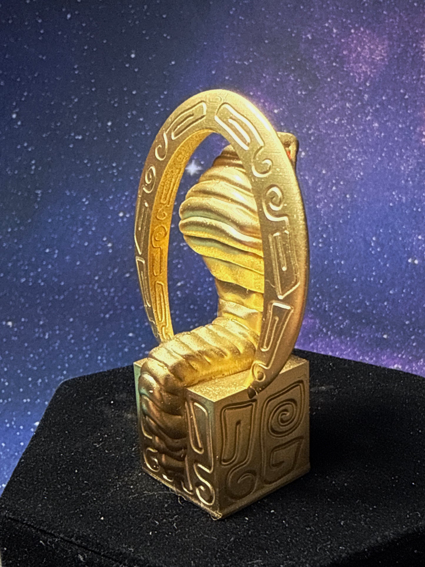 Egyptian Cobra: Gold with Neon Rhinestones