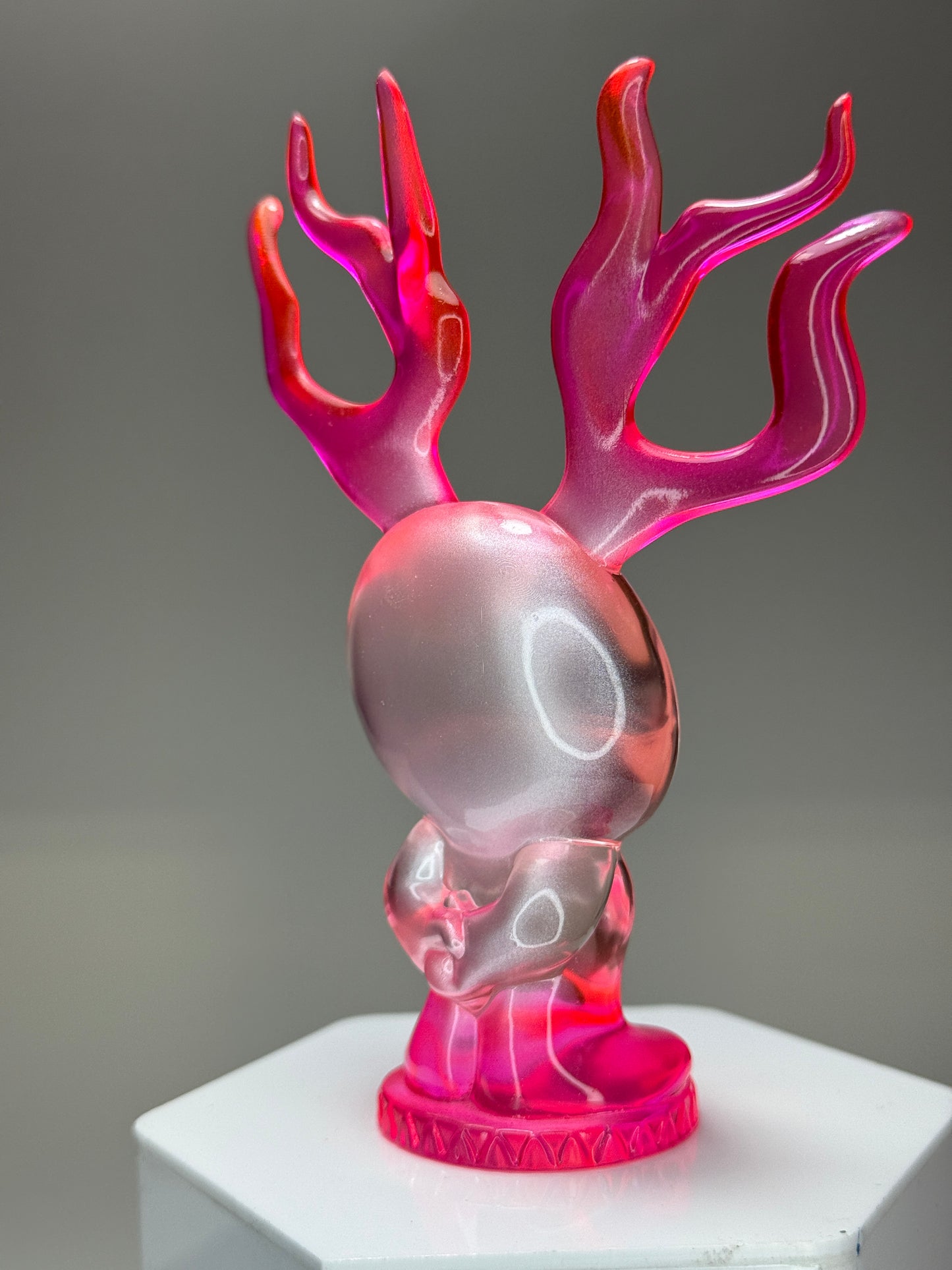 Sad with Antlers: Pink/Silver