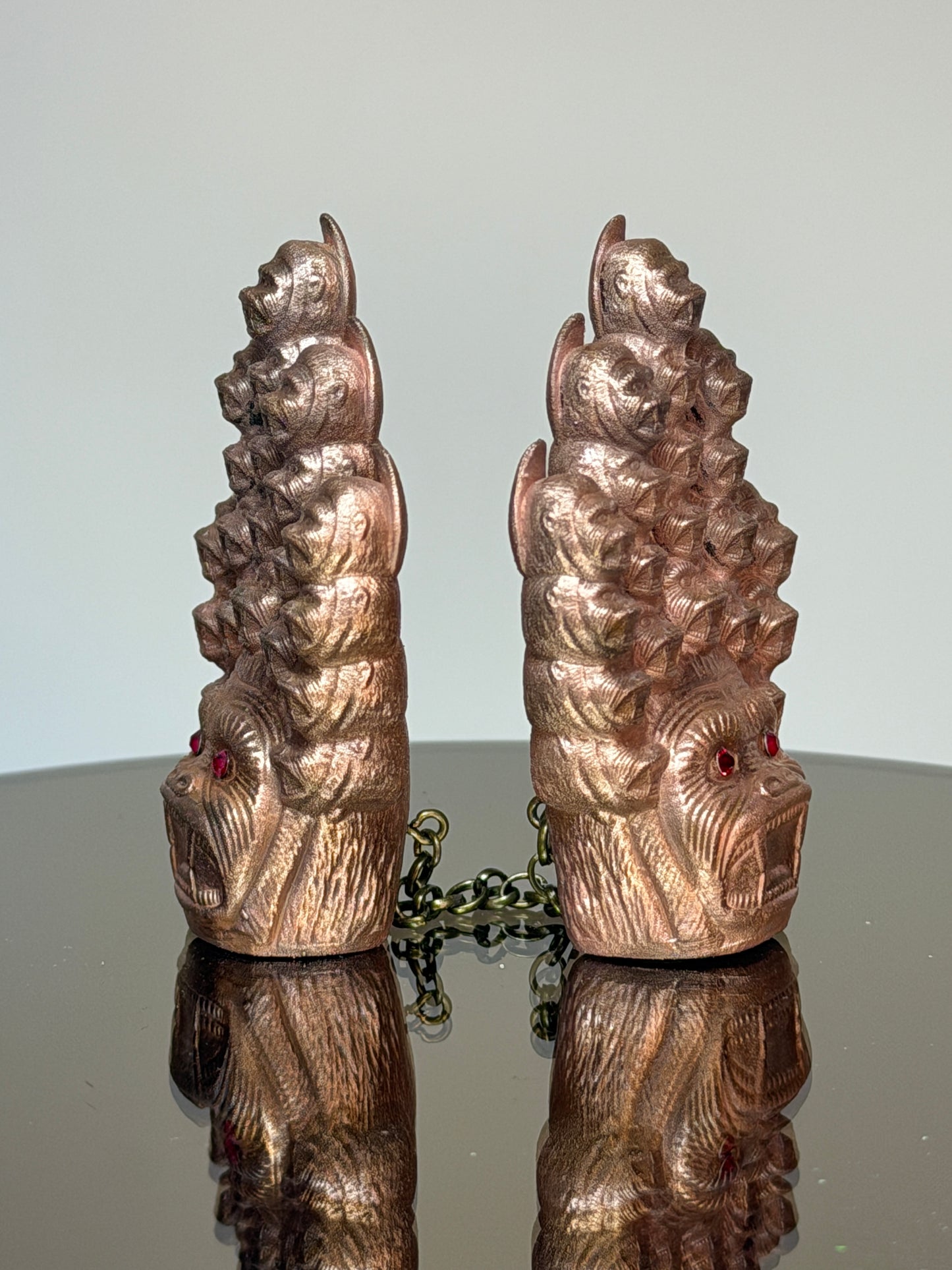 Ape Head Claws: Copper Plated Rough Chained Set