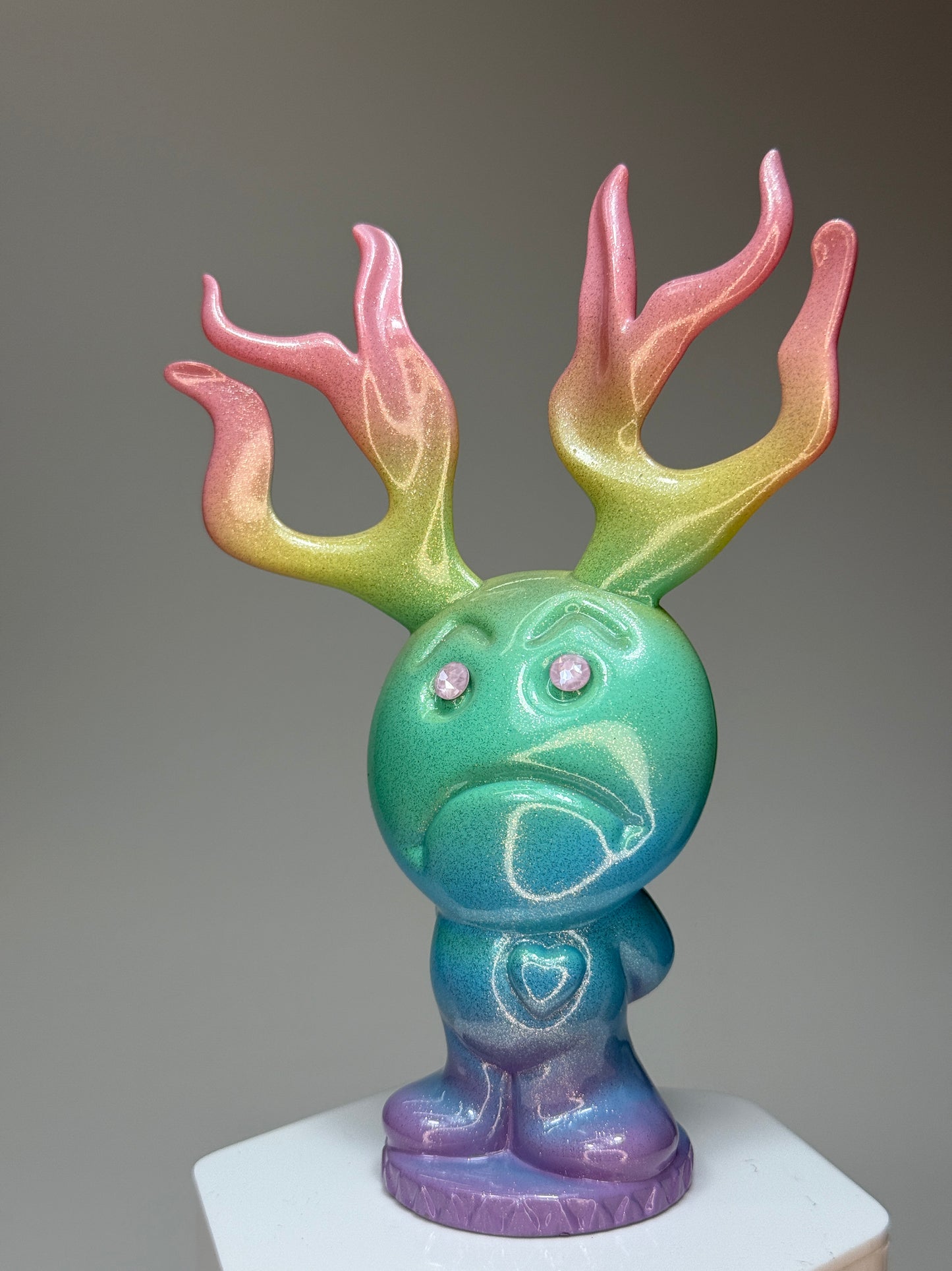 Sad with Antlers: Pastel Rainbow