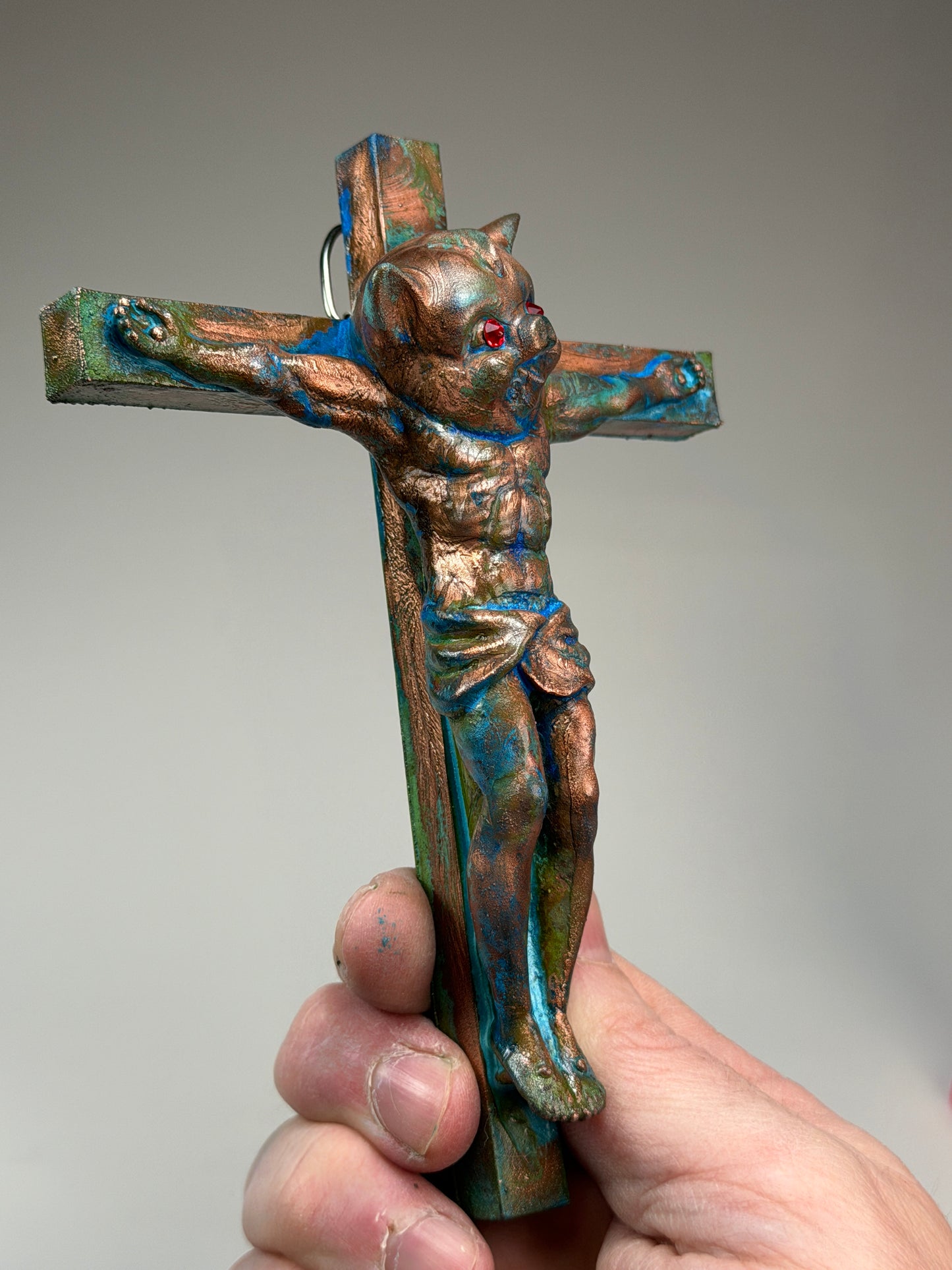Christ on the Cross but he is Piggy Jesus: Copper Plated Snouter