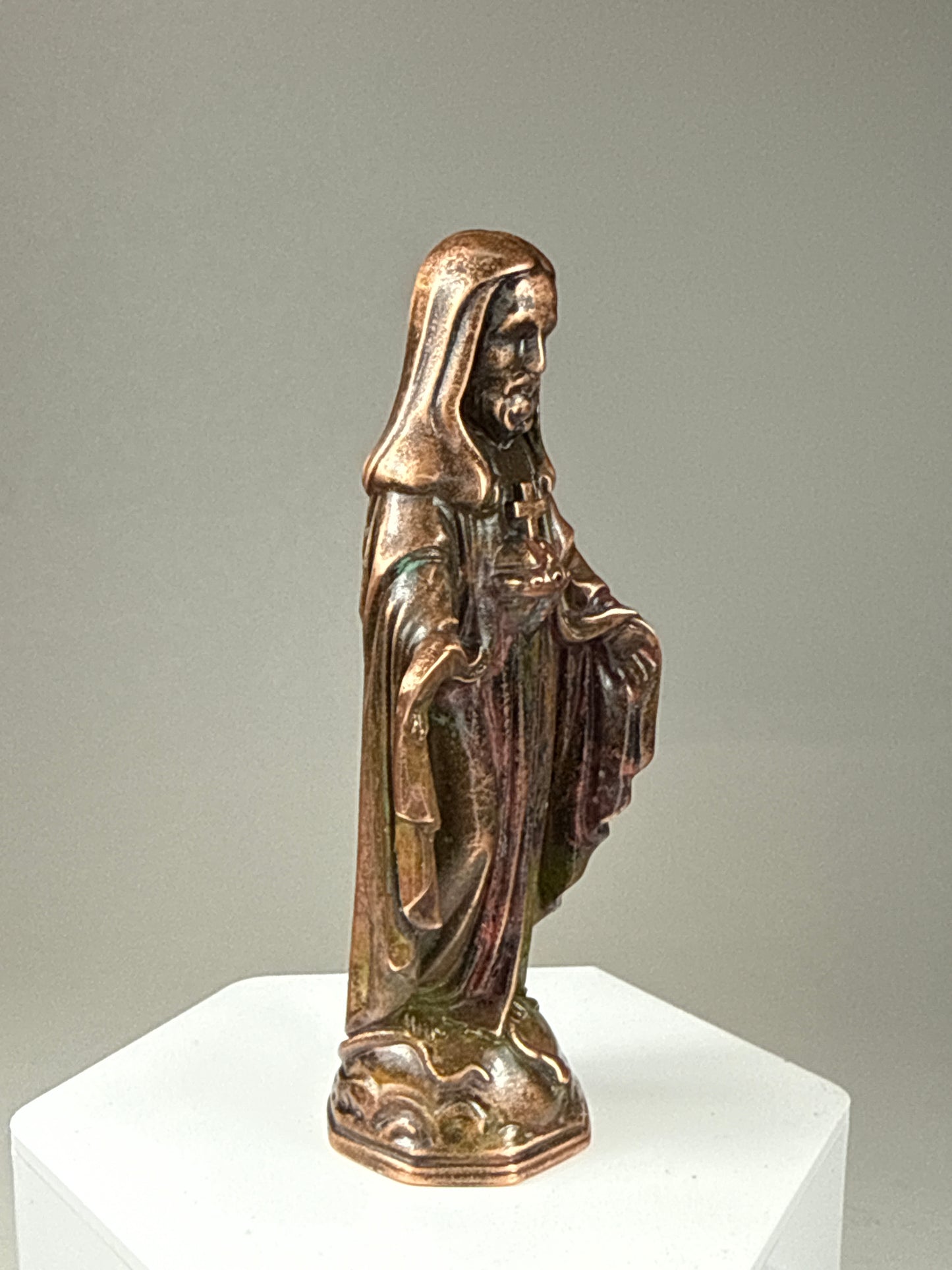 Jesus Head Mary: Copper Plated Weathered