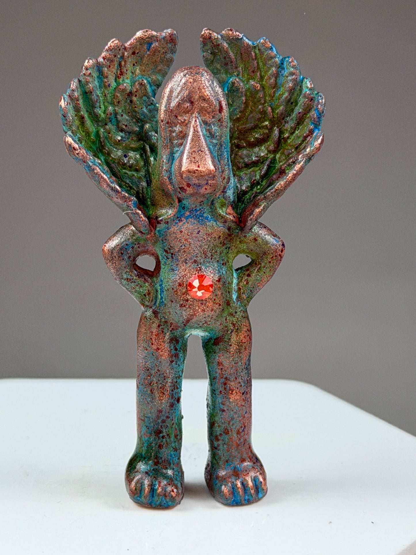 Winged Tall Sad Dog: Copper Plated