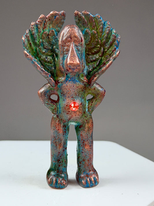 Winged Tall Sad Dog: Copper Plated