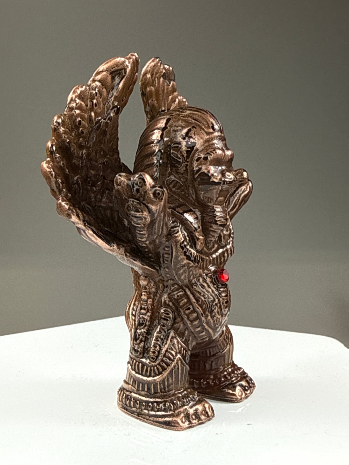 Winged Sphinx Ape: Cooper Plated Sand Damaged