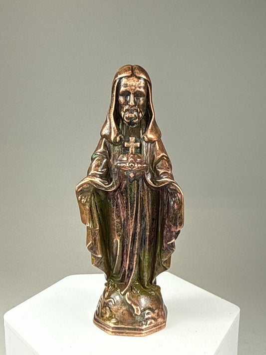 Jesus Head Mary: Copper Plated Weathered